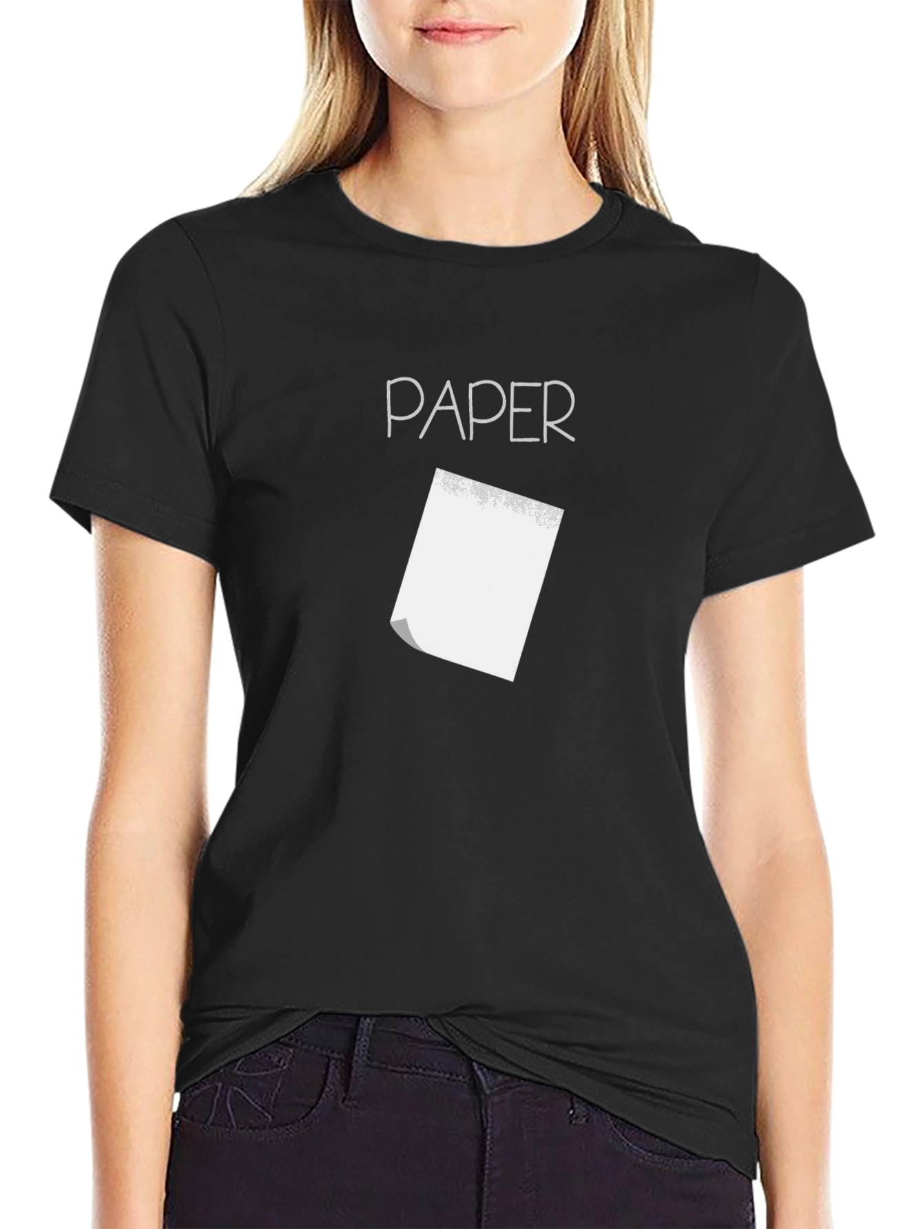 Black Paper T-Shirt - Minimalist Design, Soft Cotton view 2