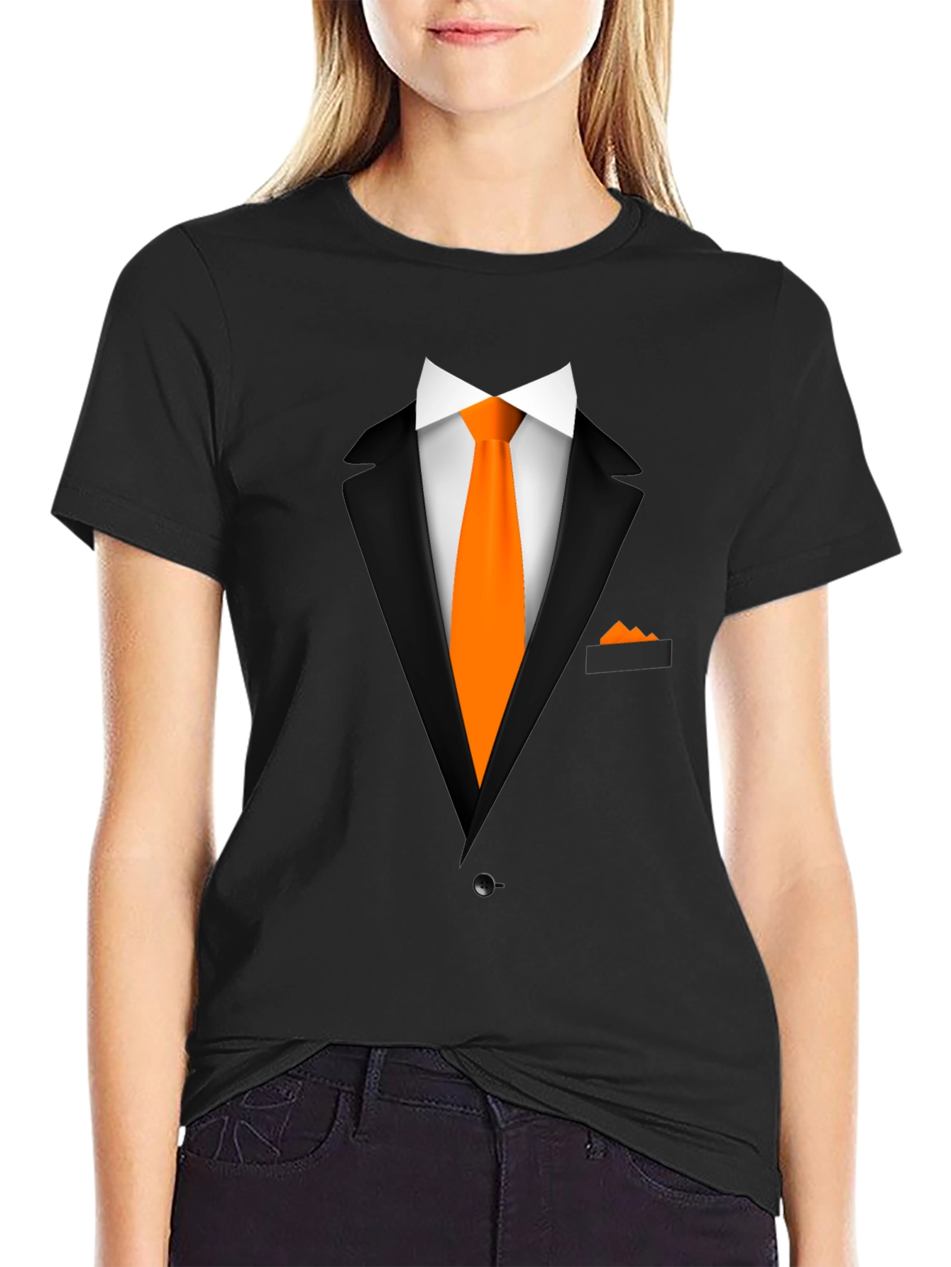 Black Suit & Tie Graphic Tee -  Formal Fun view 2