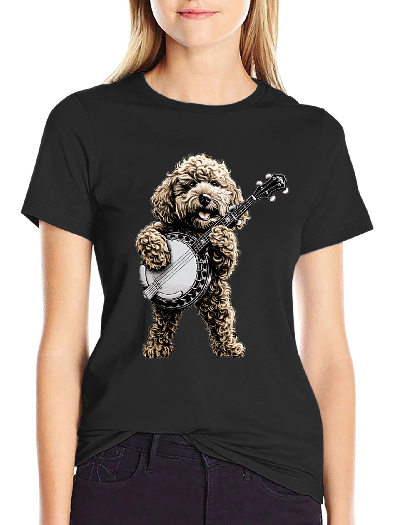 Dog Playing Banjo T-Shirt - Musical Canine Tee - 2
