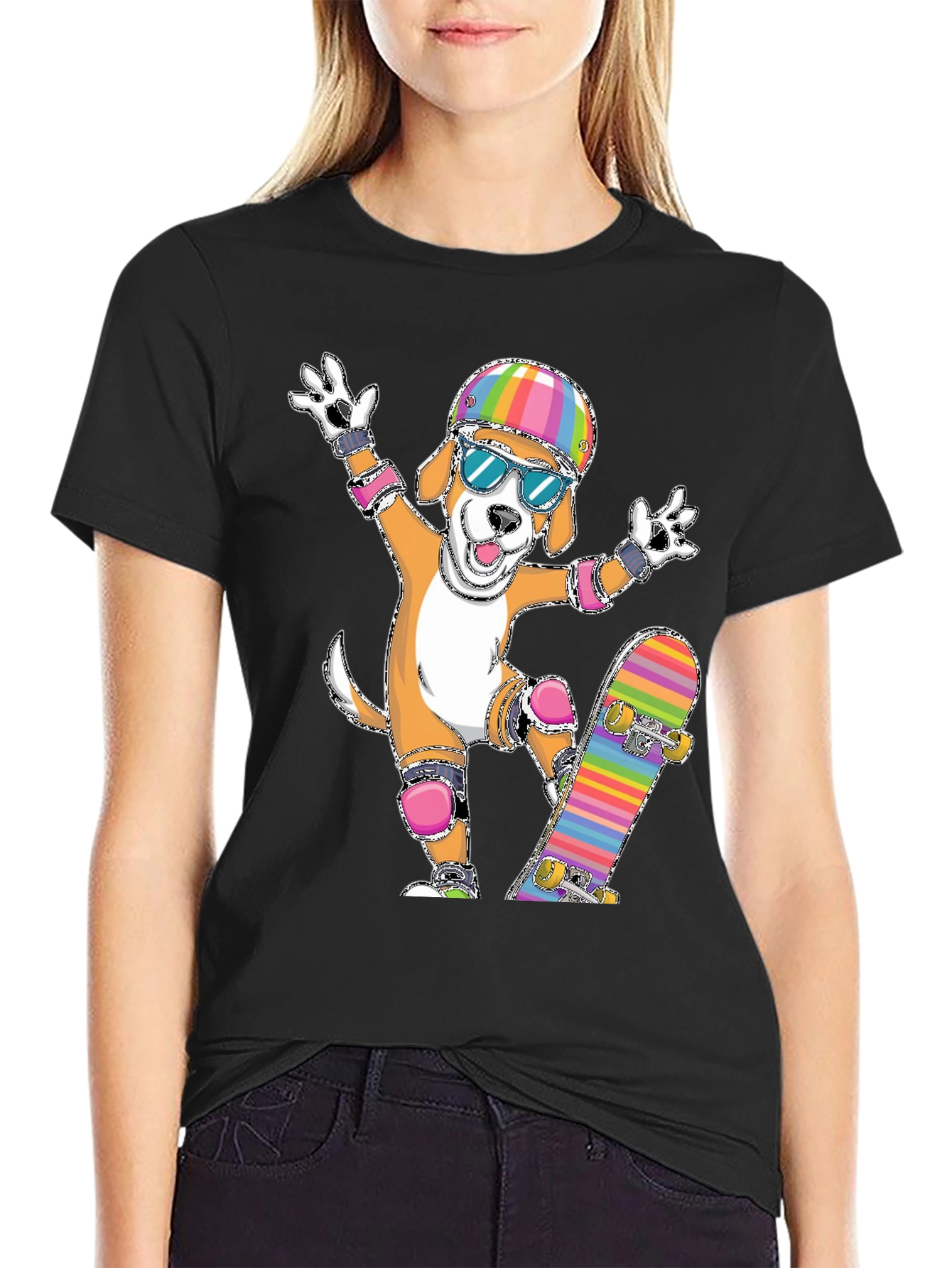 Black Dog Skateboarder Graphic Tee view 2