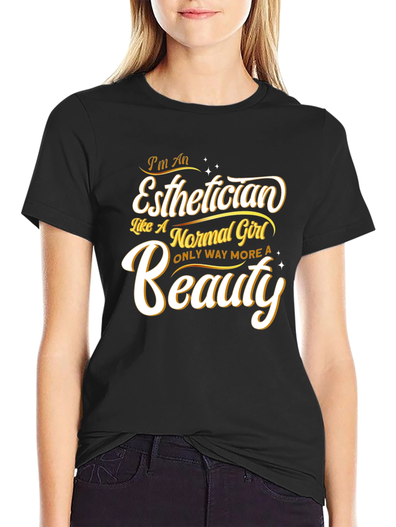 Black Esthetician Beauty T-Shirt view 2
