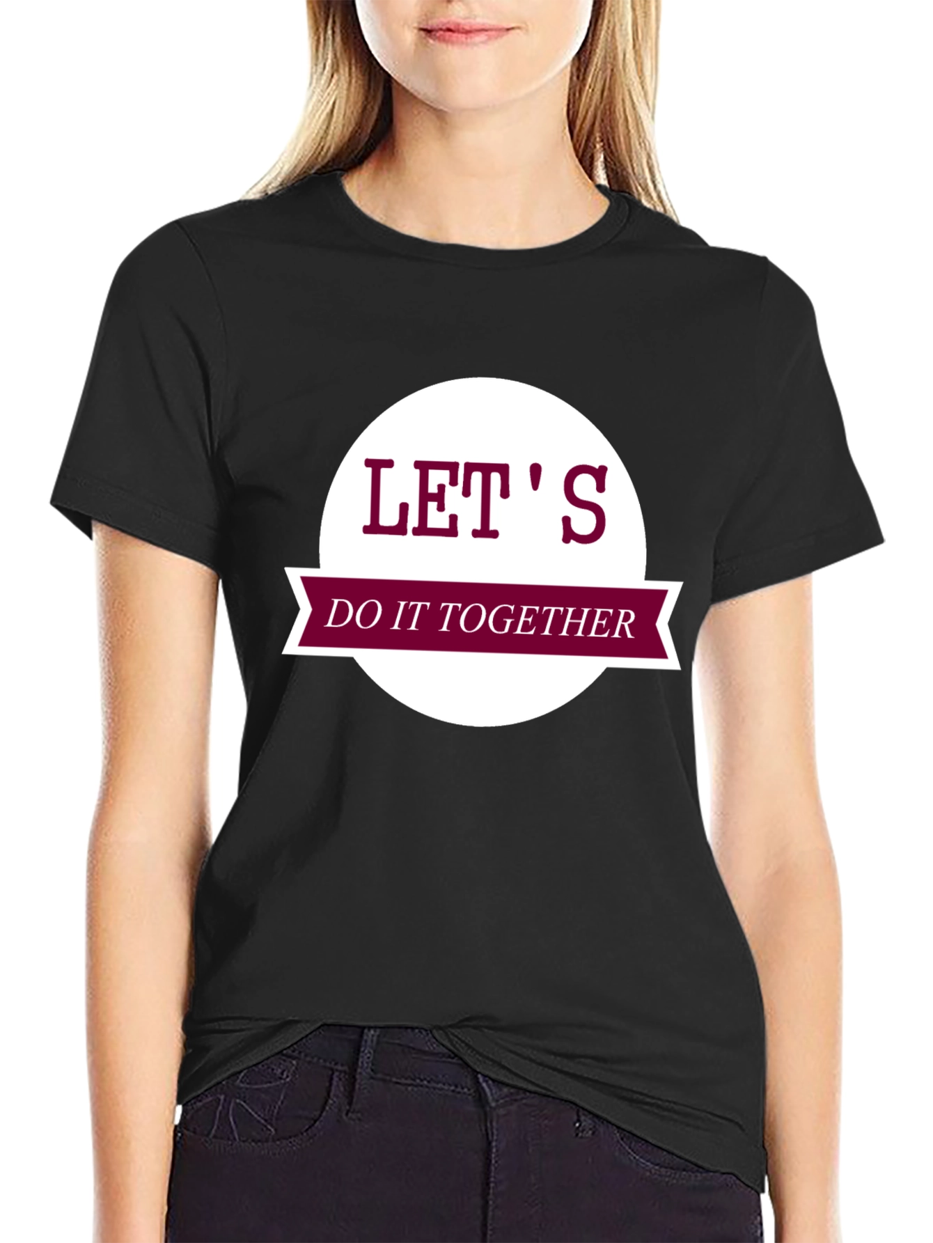 Black Let's Do It Together Graphic Tee view 2