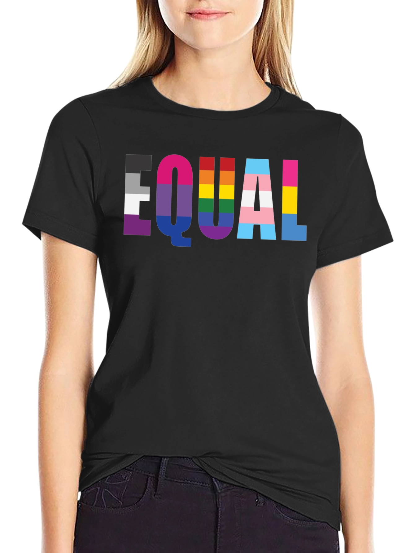 Black EQUAL Pride LGBTQ+ Graphic Tee view 2