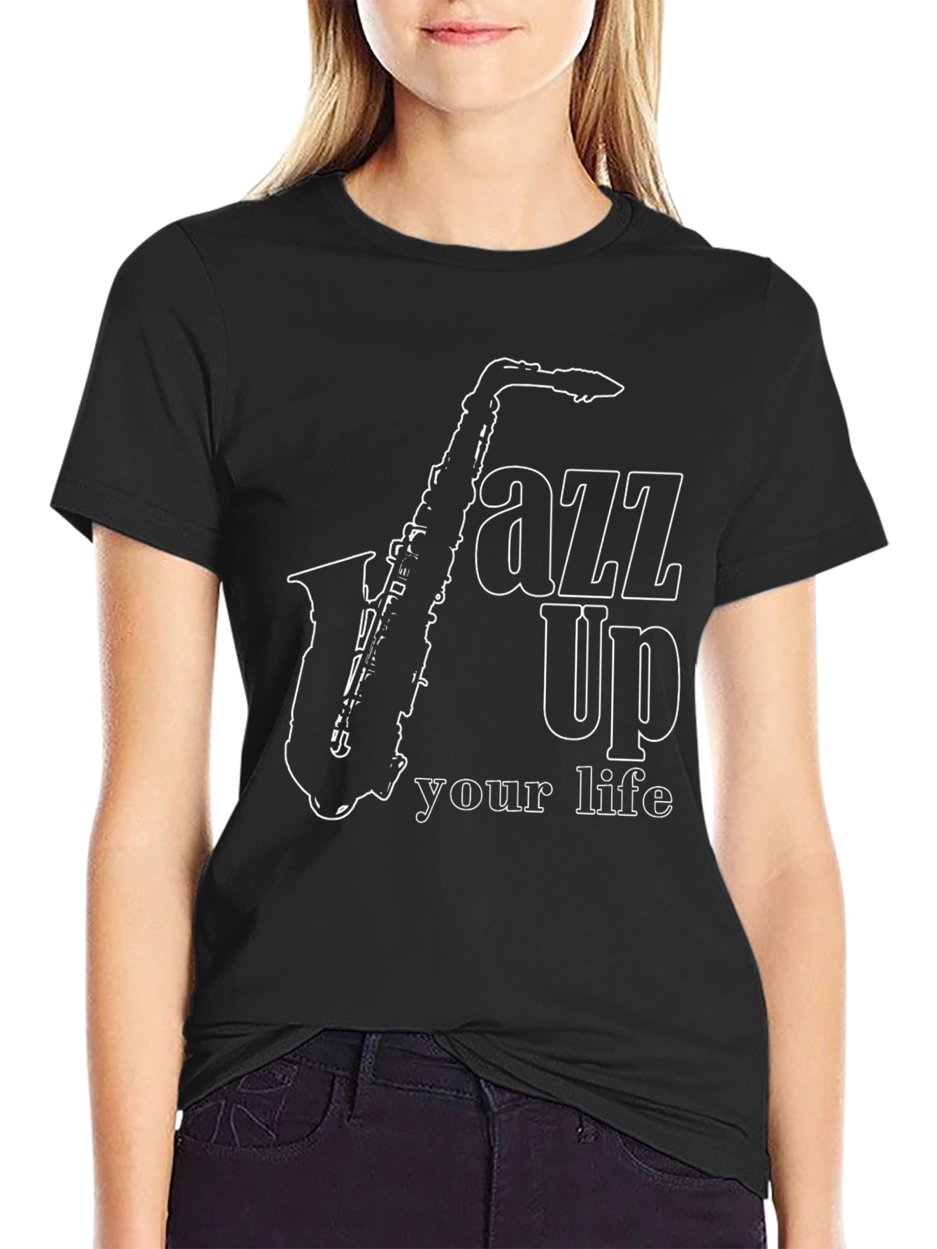 Black Jazz Up Your Life Black Graphic Tee view 2