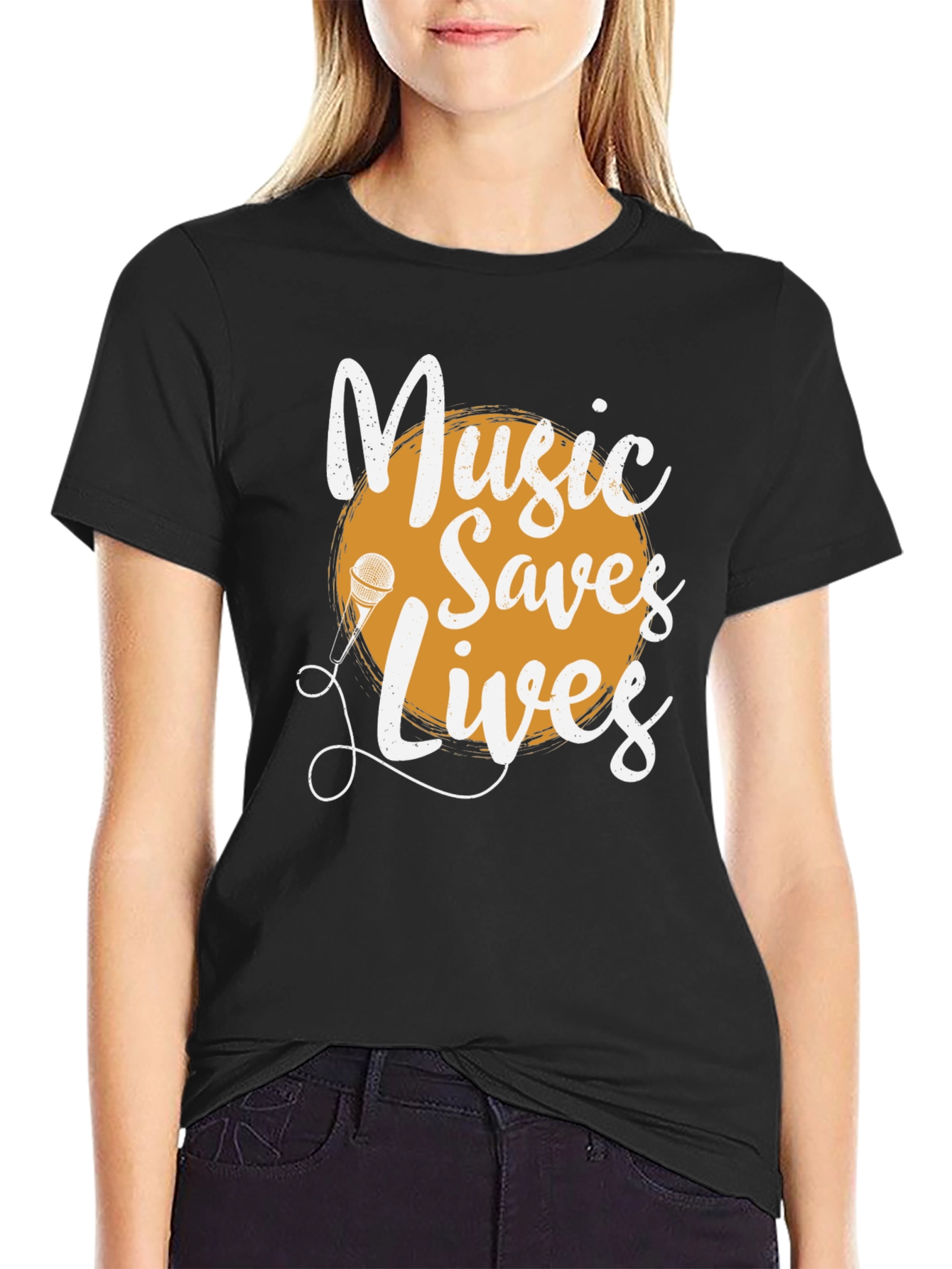 Black Music Saves Lives Graphic Tee view 2