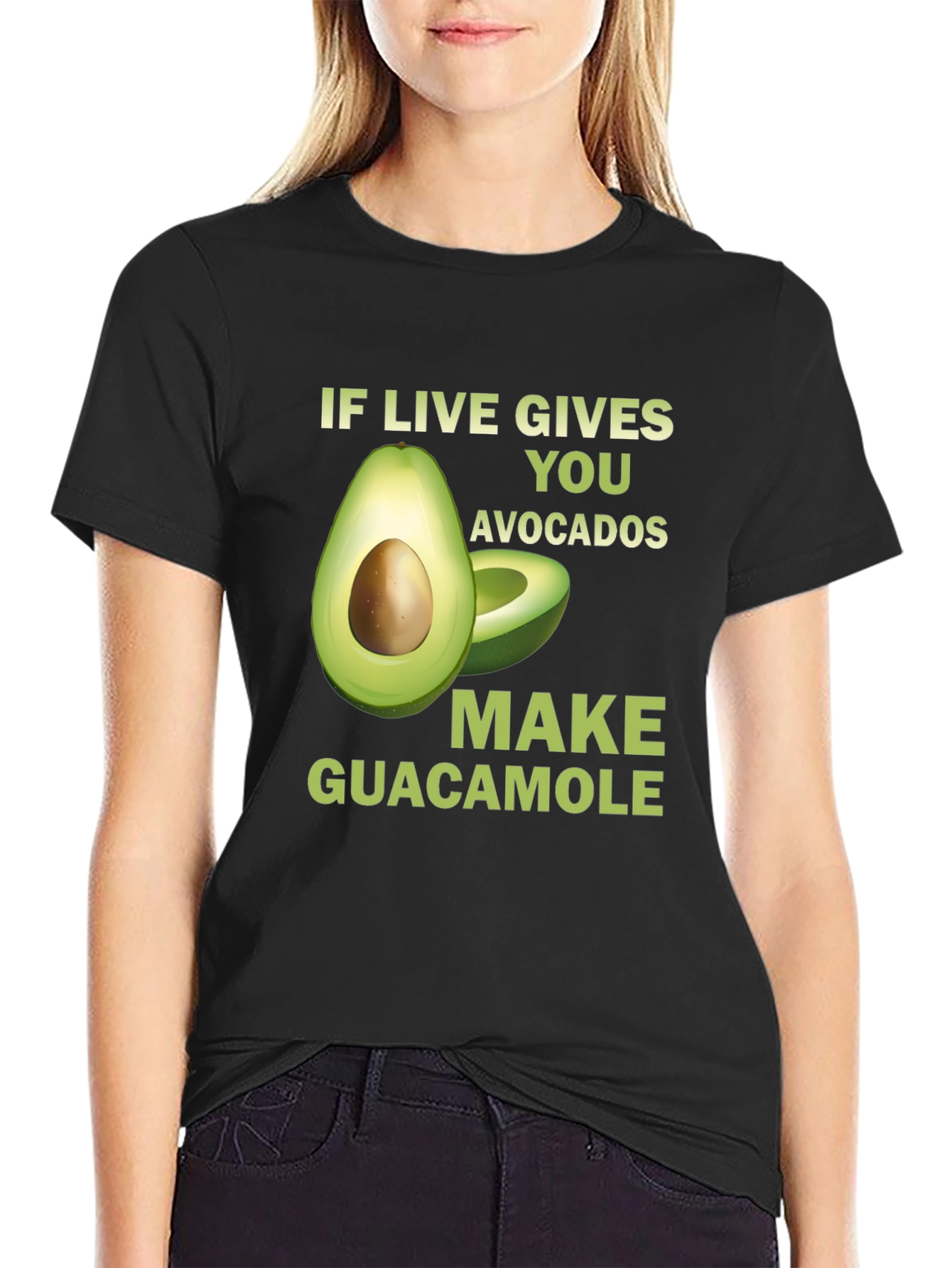 Black Avocado Guacamole Graphic Tee - Funny Foodie T-Shirt view 2