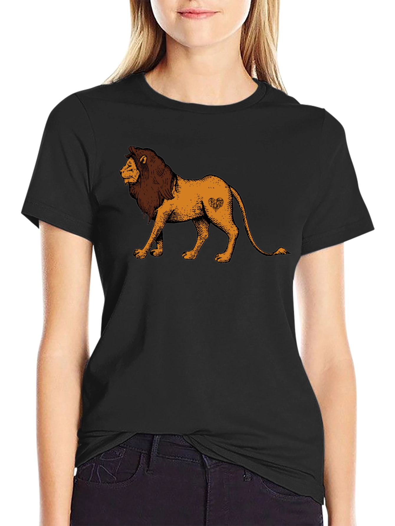 Black Lion Graphic Tee - Unisex Black T-Shirt view 2
