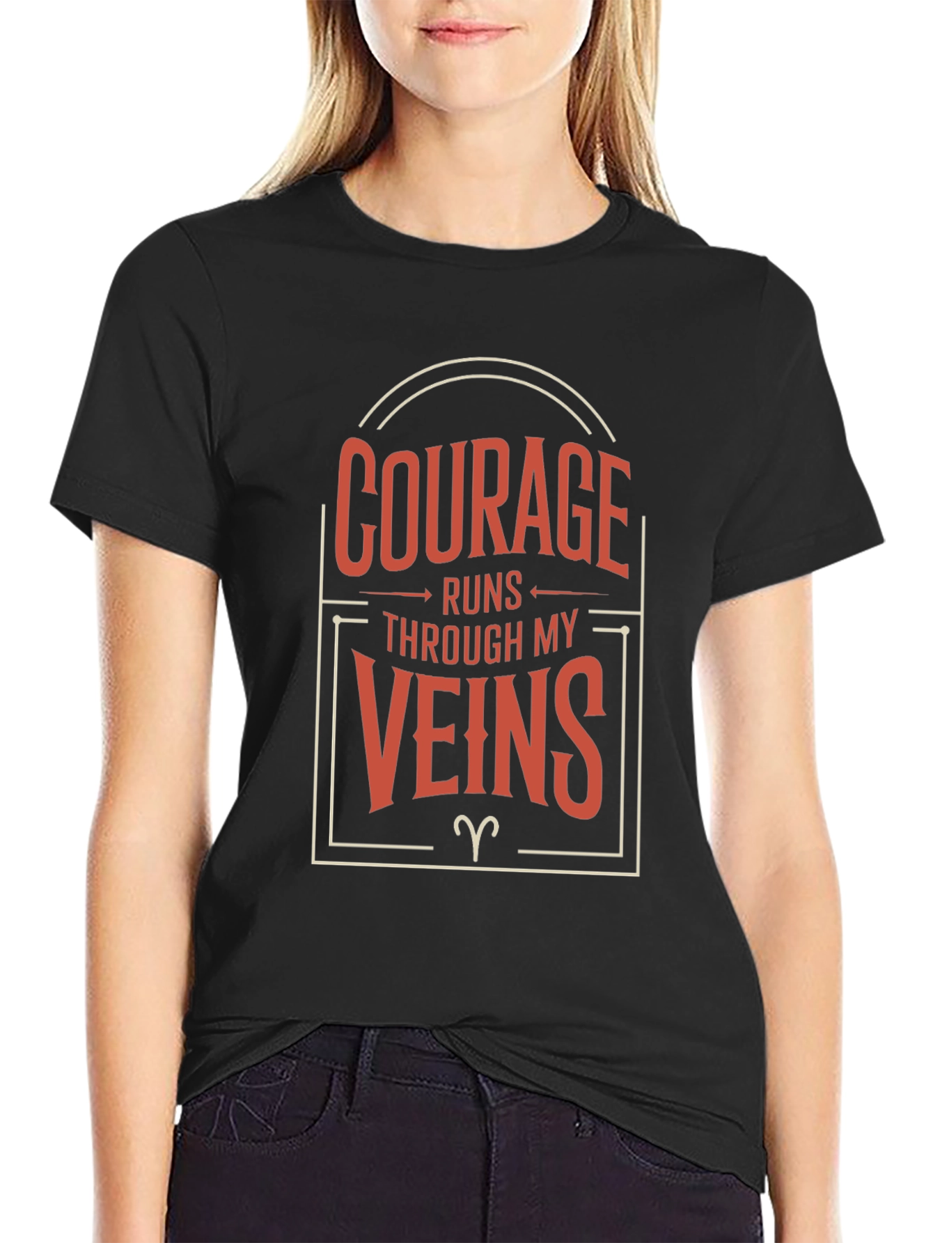 Black Courage Runs Through My Veins Graphic Tee view 2