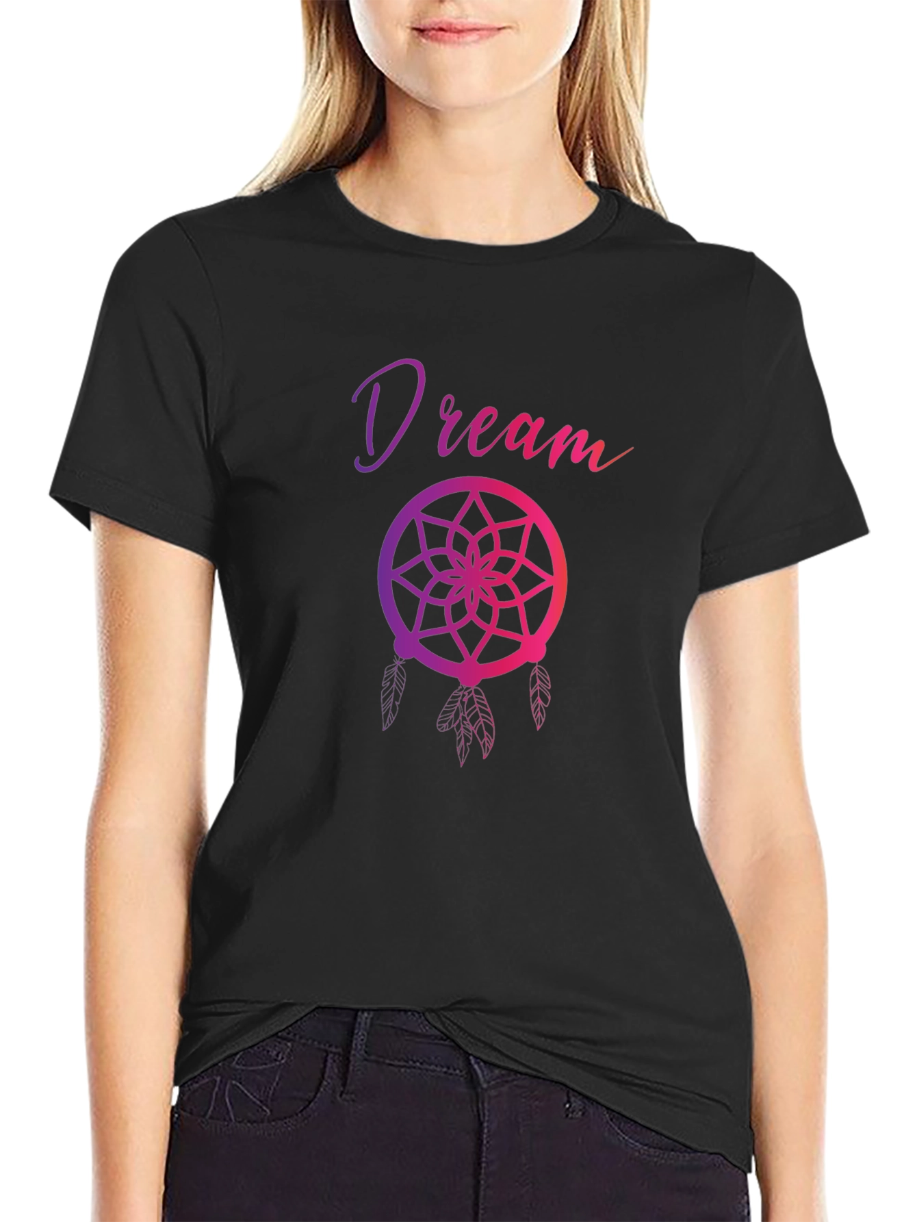 Black Dream Catcher Graphic T-Shirt view 2