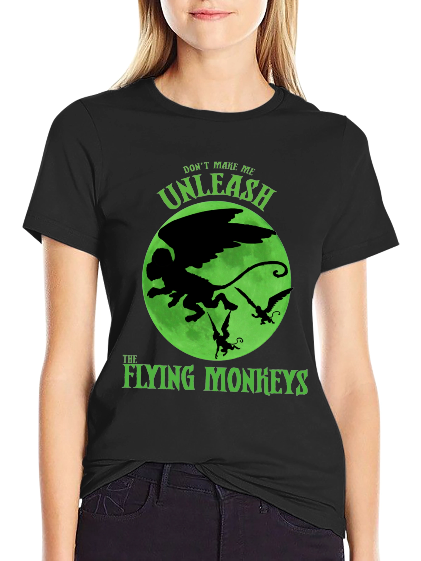 Black Flying Monkeys Graphic T-Shirt view 2