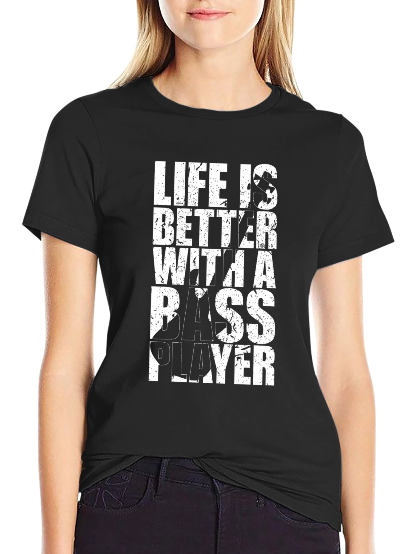 Black Life is Better with a Bass Player T-Shirt view 2