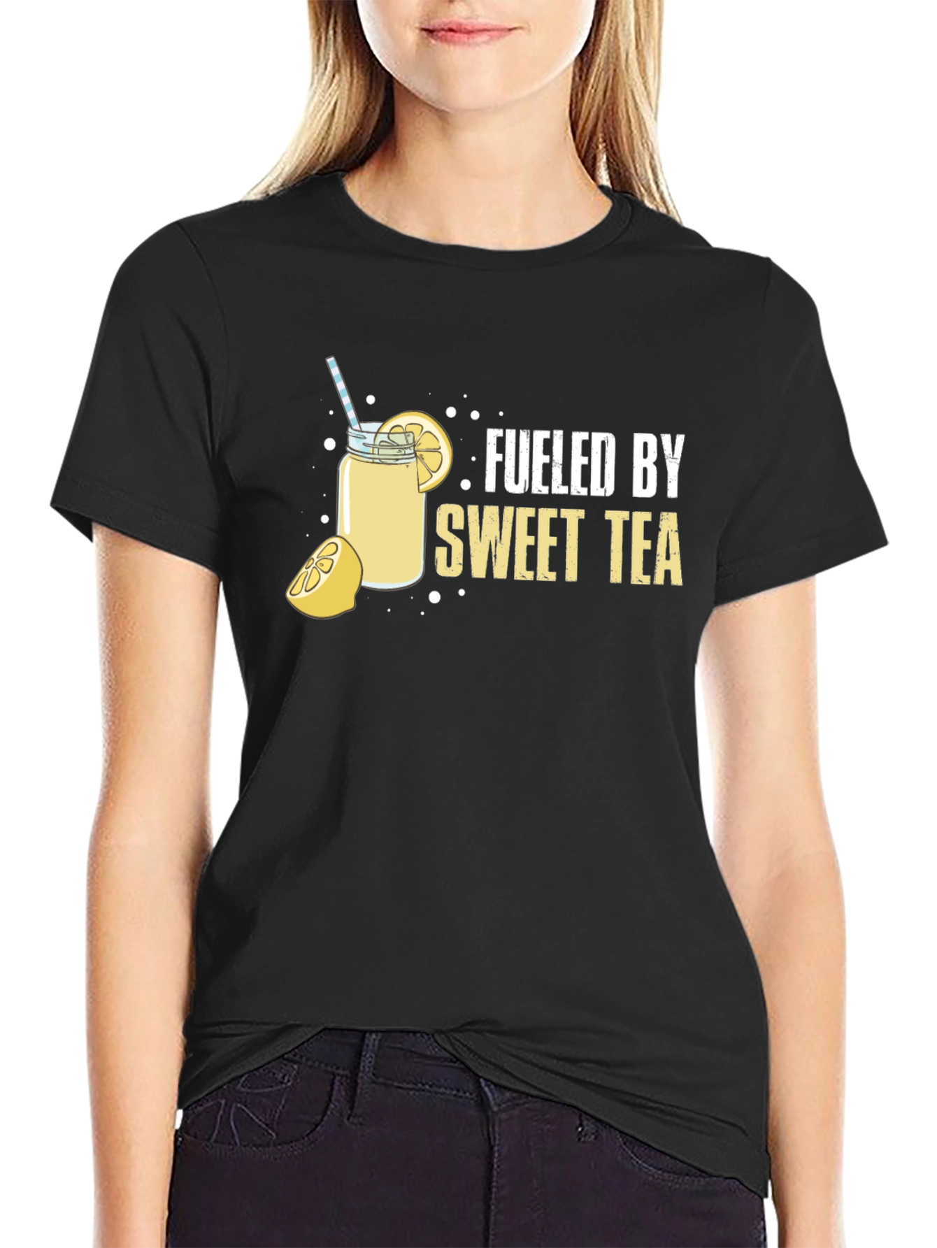 Black Fueled by Sweet Tea Black T-Shirt view 2