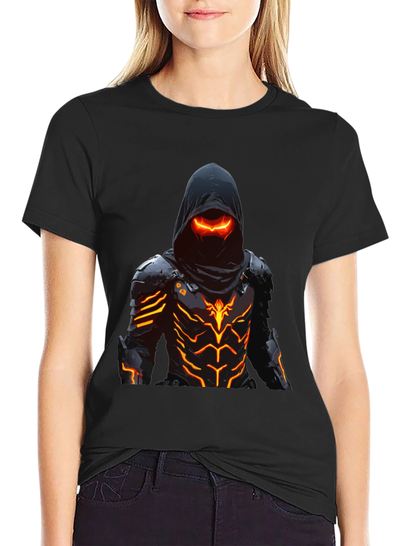 Black Cyberpunk Assassin Graphic Tee - Black view 2