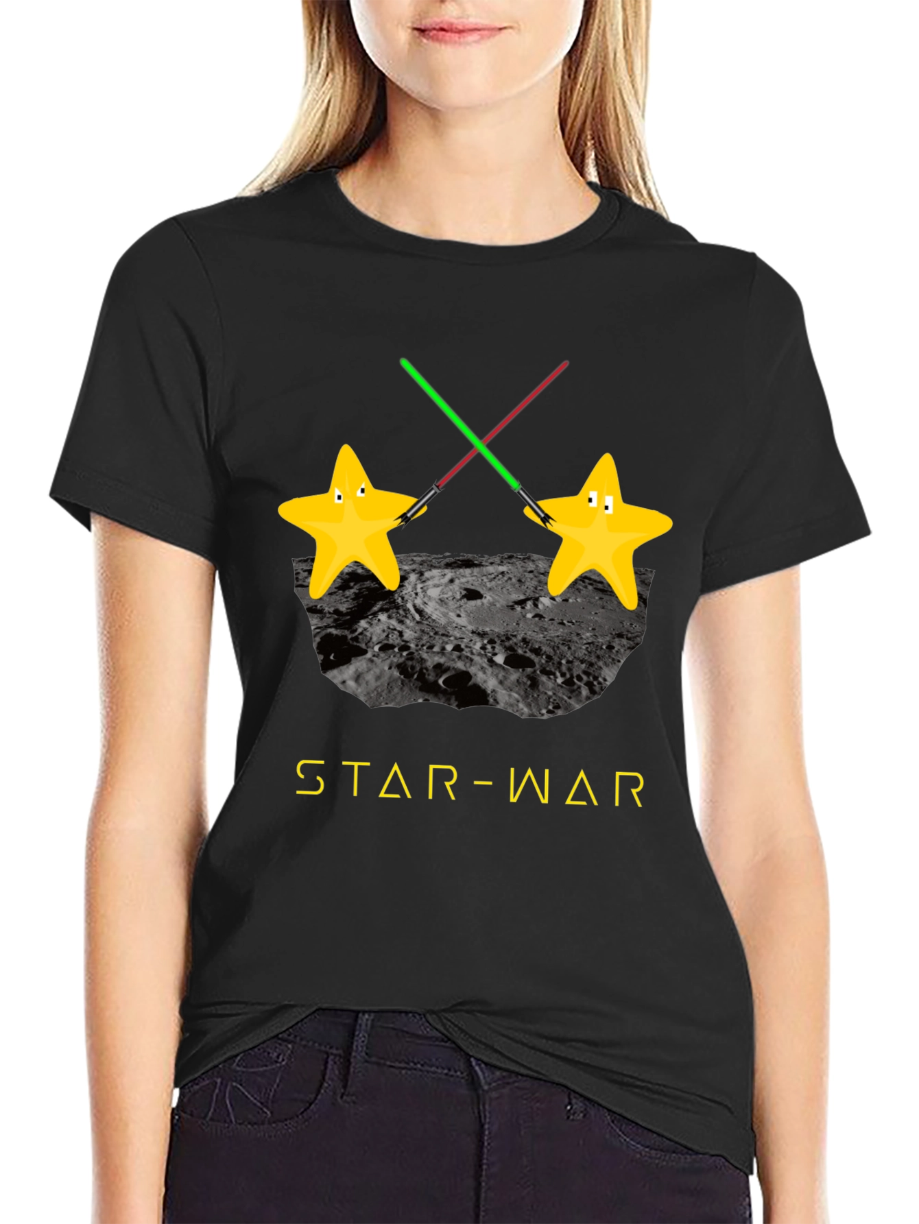 Black Star-War Funny T-Shirt view 2
