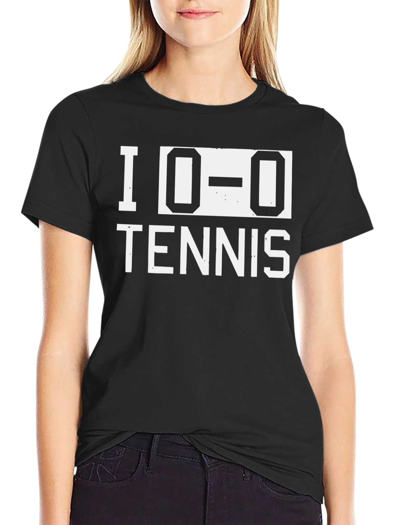 Black I Love Zero-Zero Tennis Black Graphic Tee view 2