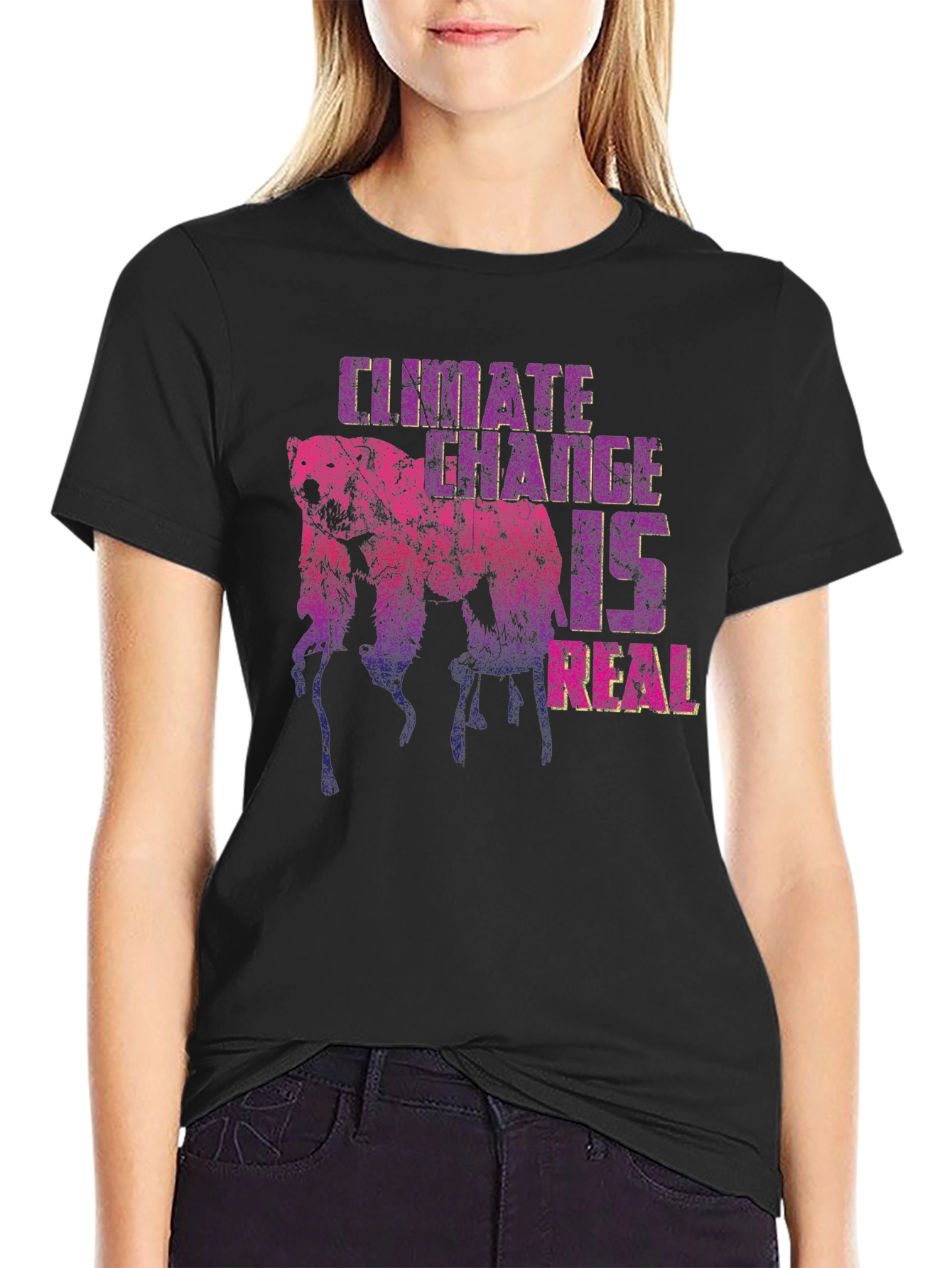 Black Climate Change Awareness Graphic Tee view 2