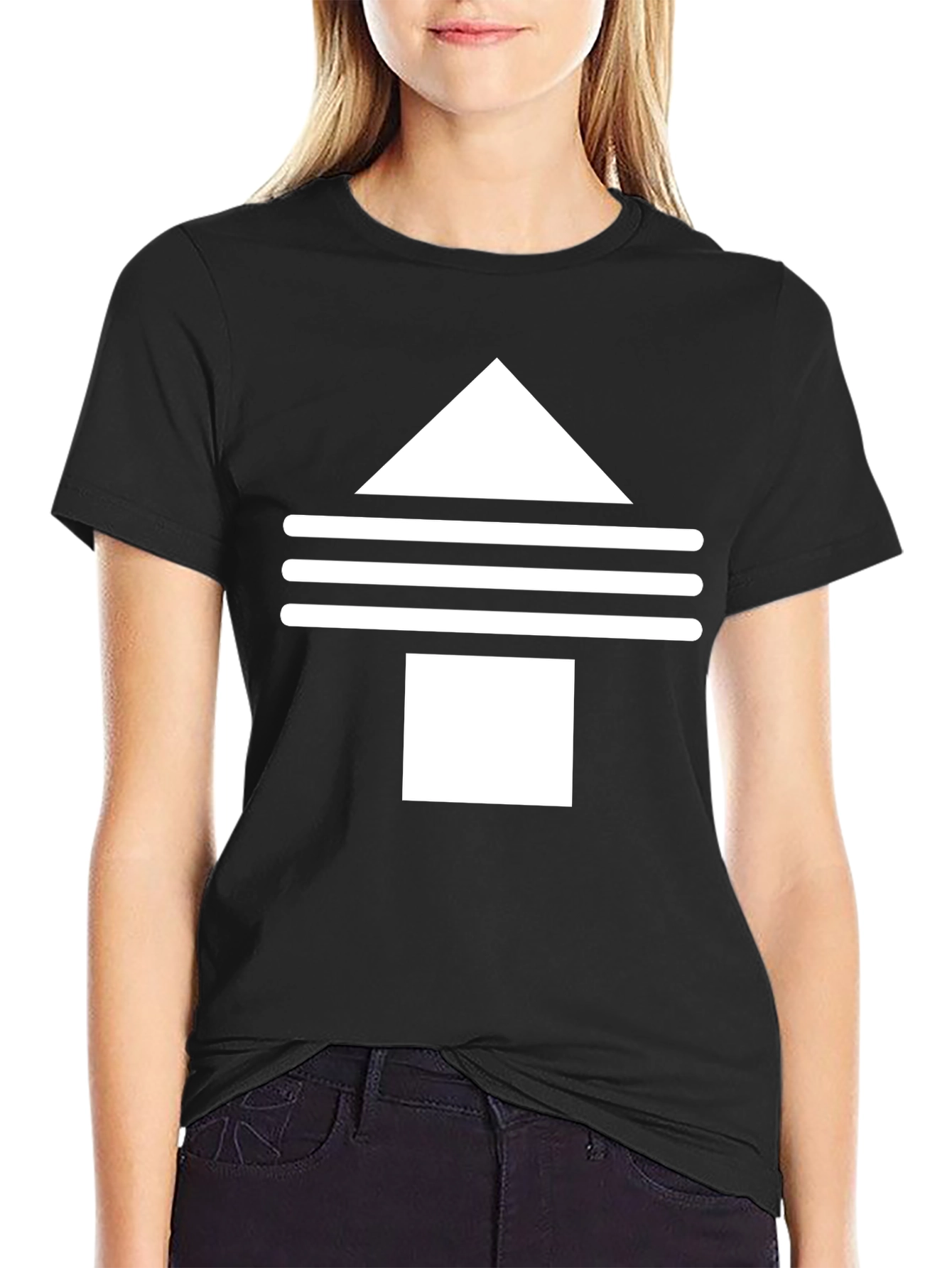 Black Abstract Graphic Tee - Black Unisex T-Shirt view 2