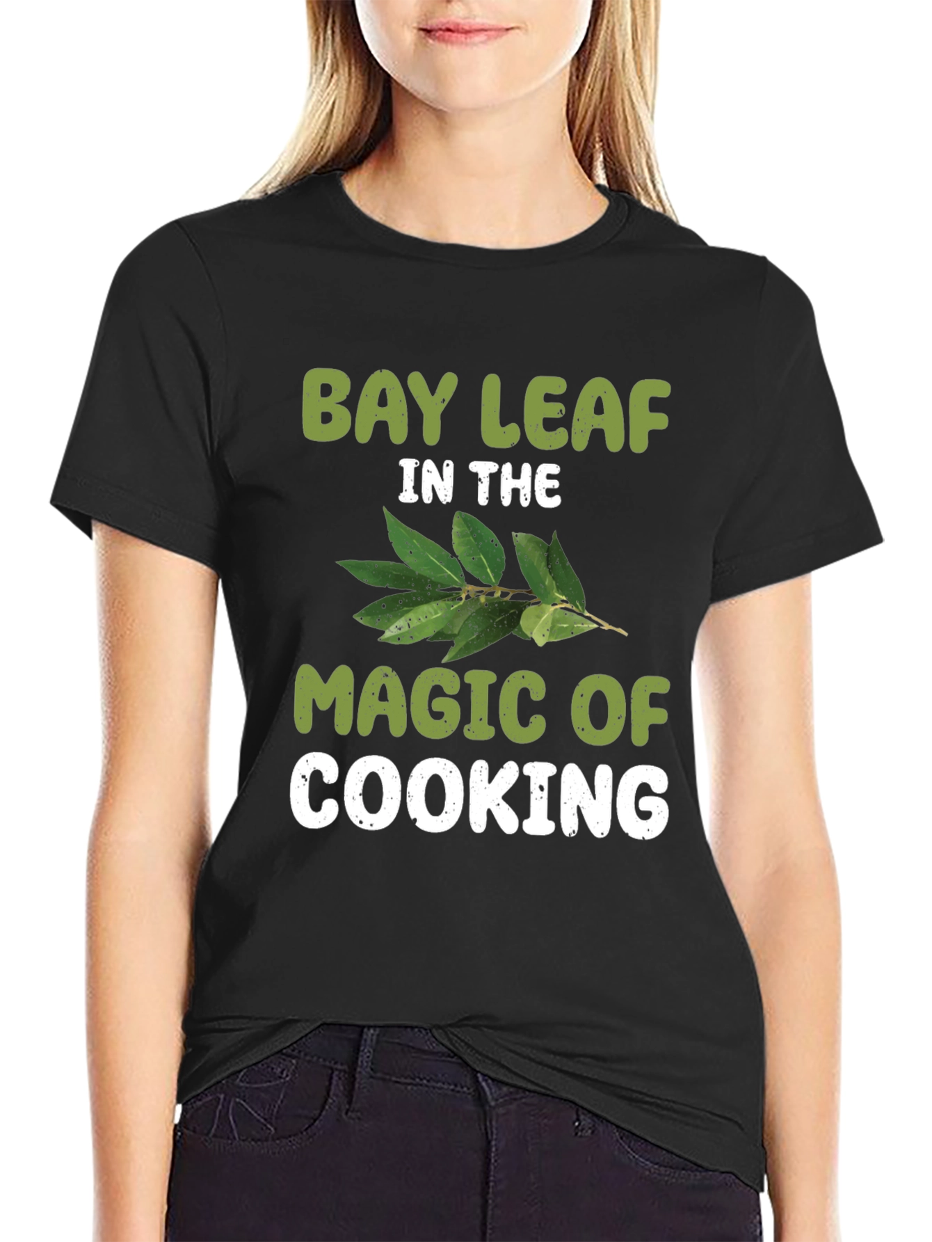 Black Bay Leaf Cooking Magic T-Shirt view 2