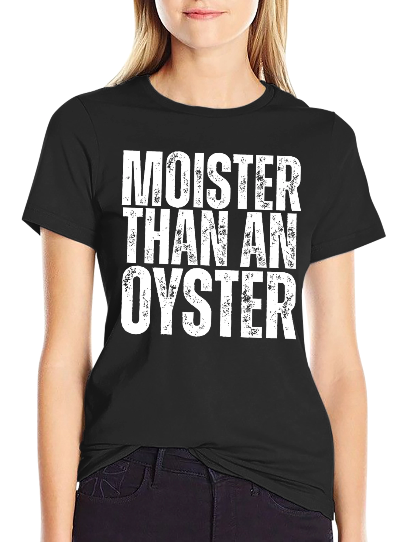 Black Moister Than An Oyster Graphic Tee - Black view 2