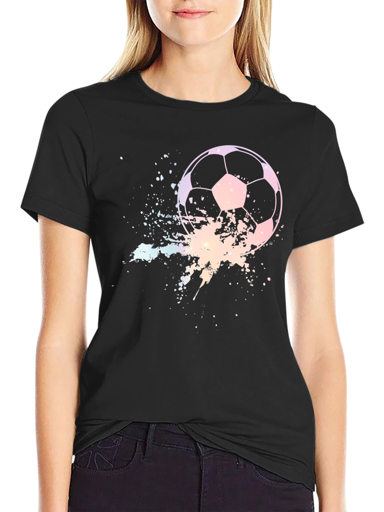 Black Soccer Splatter T-Shirt view 2