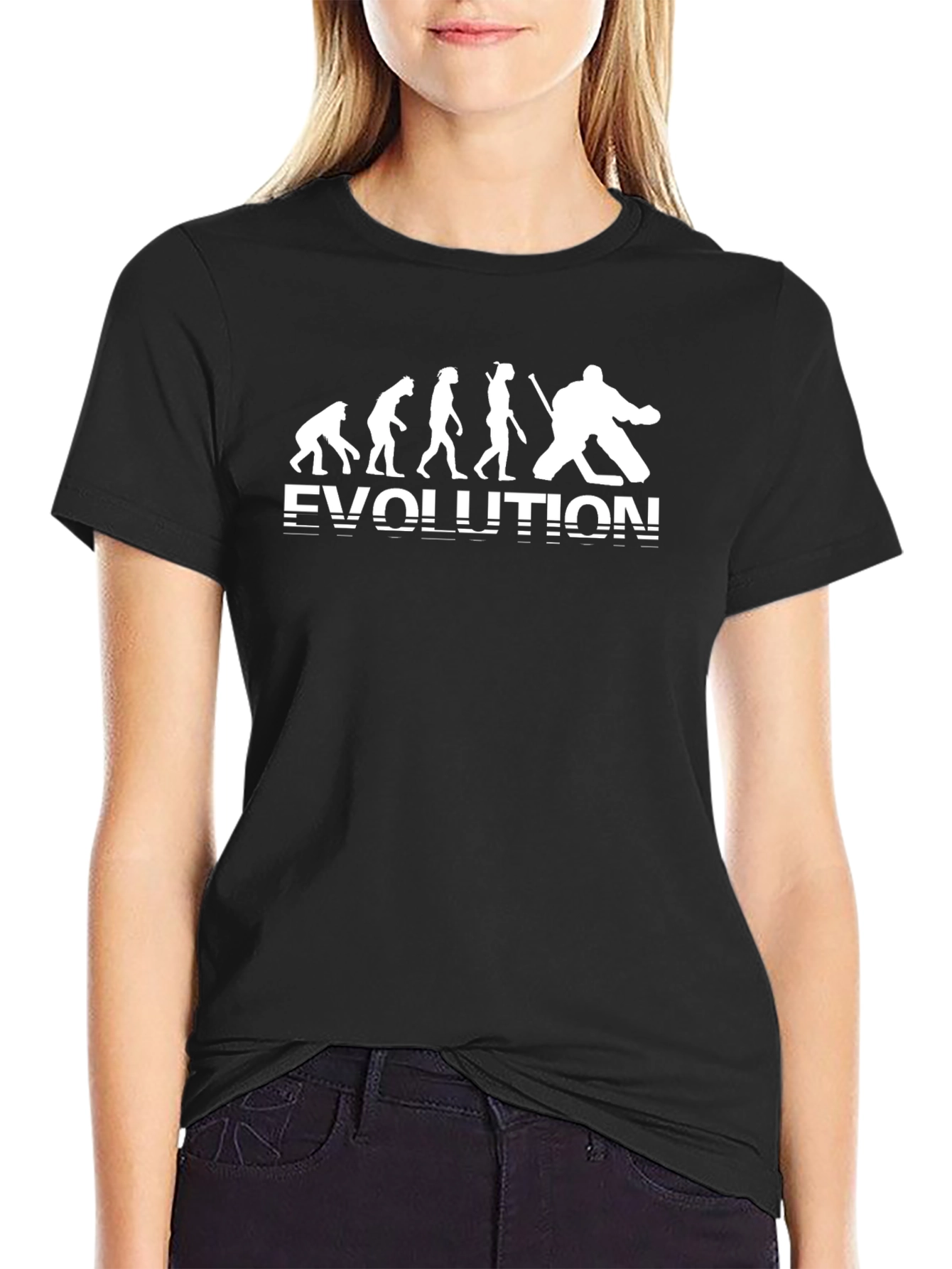 Black Hockey Evolution Graphic T-Shirt - Black view 2