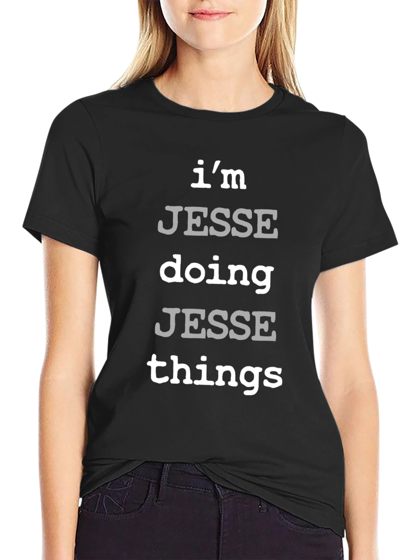 Black I'm Jesse Doing Jesse Things - Novelty T-Shirt view 2