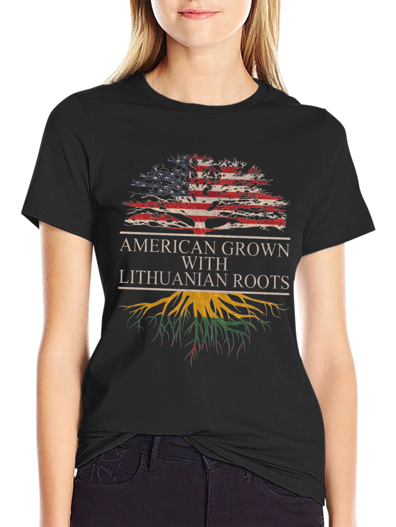 American Grown Lithuanian Roots T-Shirt - 2