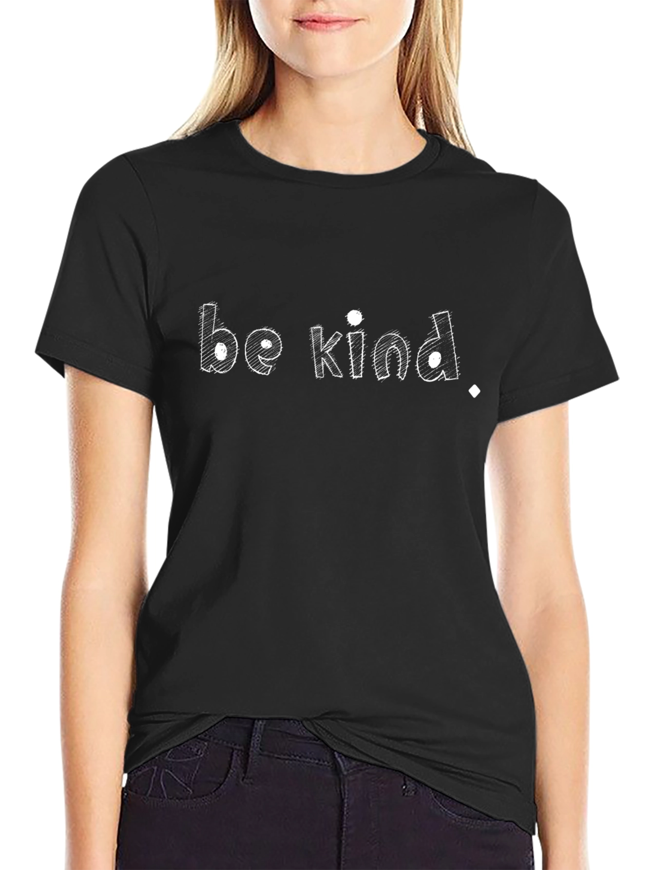 Black Be Kind Graphic Black T-Shirt view 2