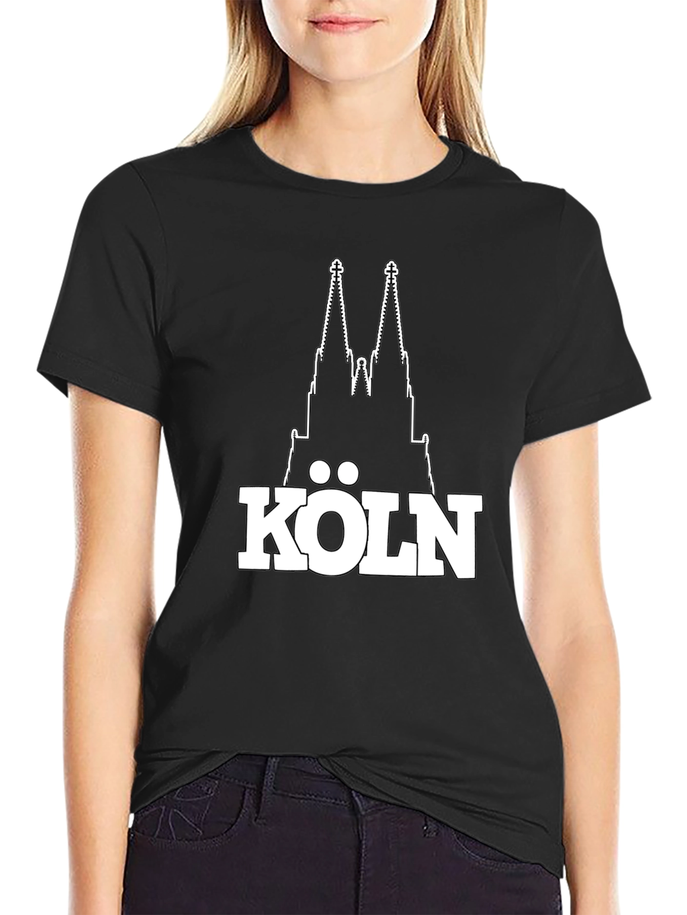 Cologne Cathedral Graphic T-Shirt - Black - 2