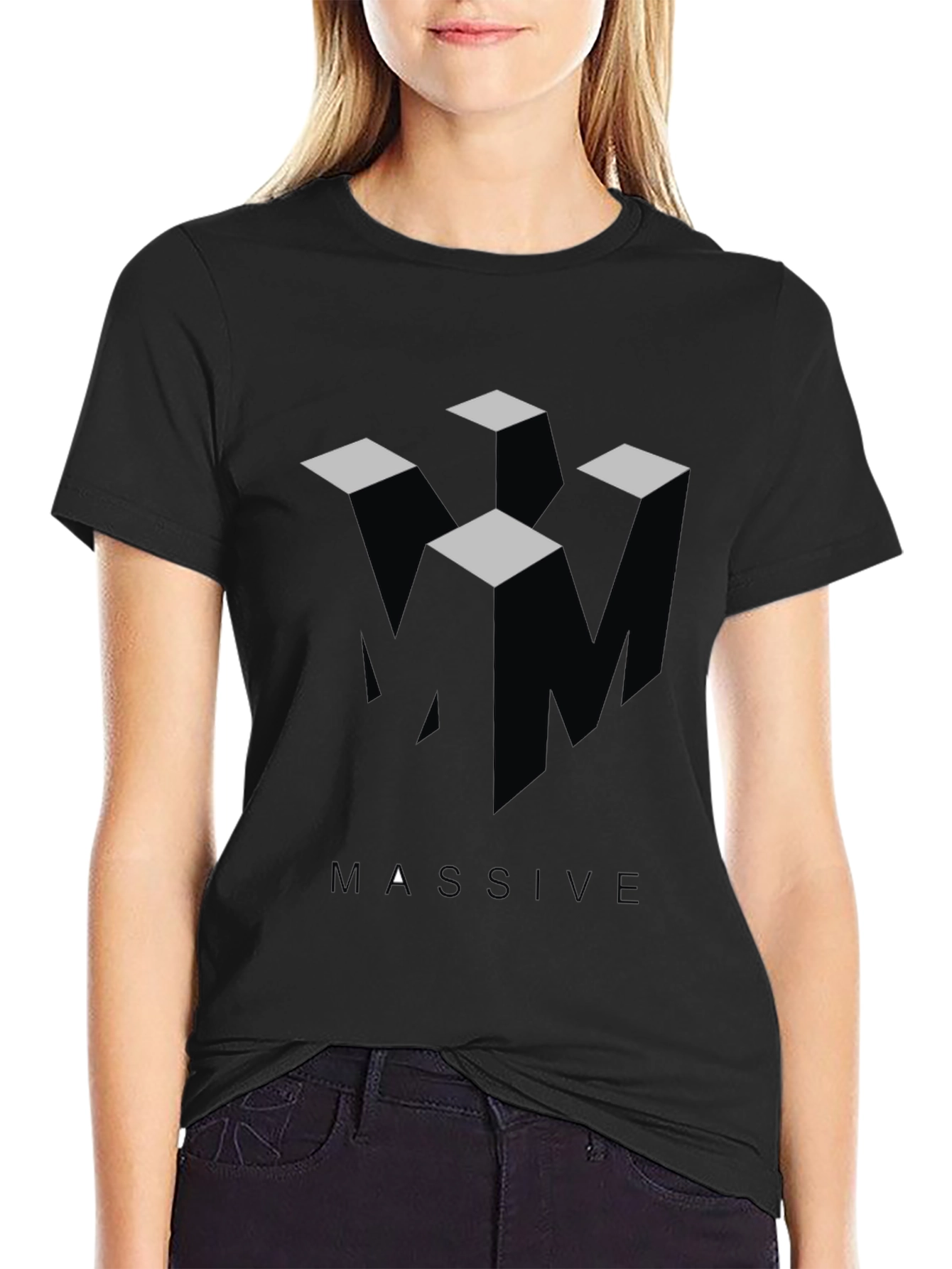 Black Massive Black Graphic Tee view 2