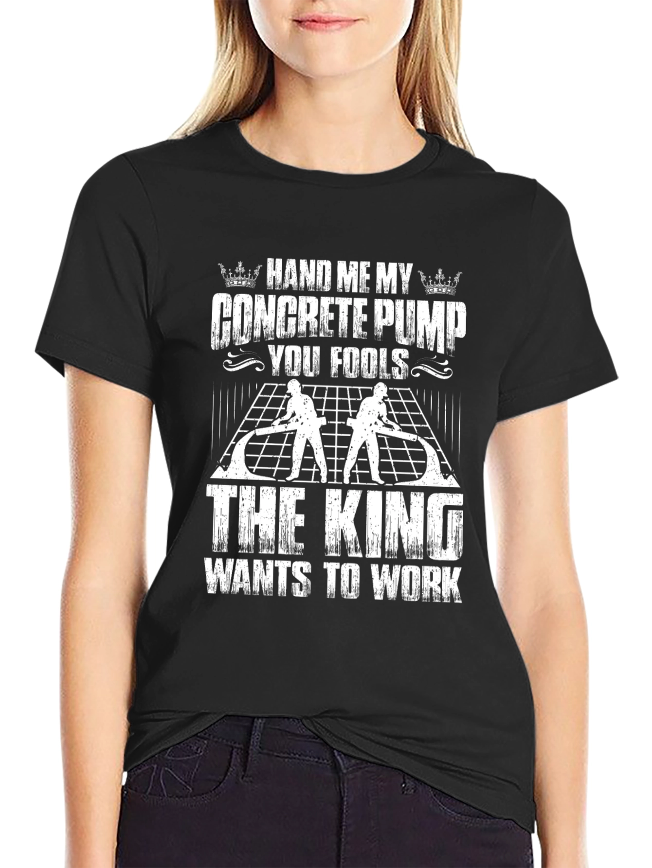 Black Concrete Pump King T-Shirt view 2