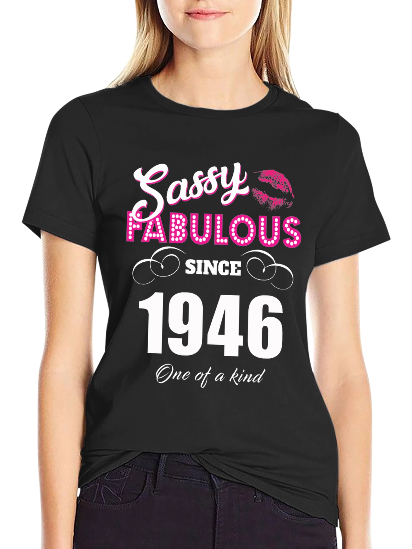 Black Sassy Fabulous Since 1946 Graphic T-Shirt view 2