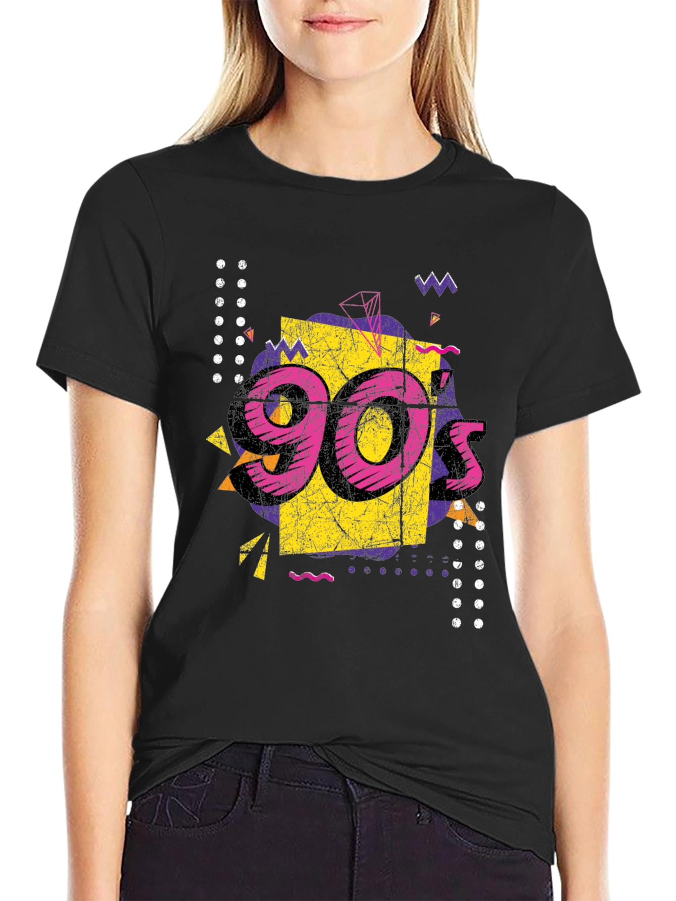Black 90s Retro Graphic Tee view 2