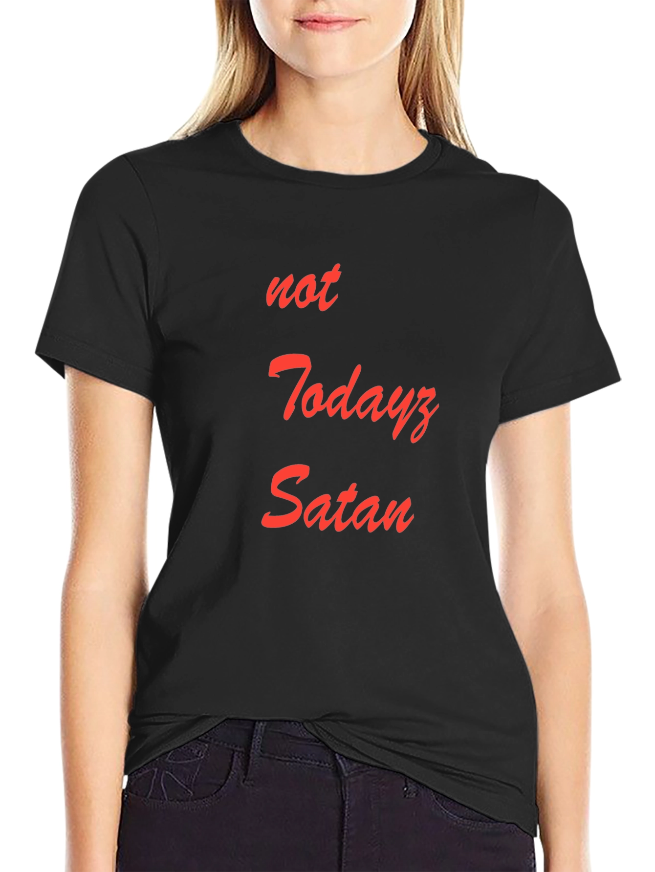 Black Not Todayz Satan Graphic T-Shirt view 2