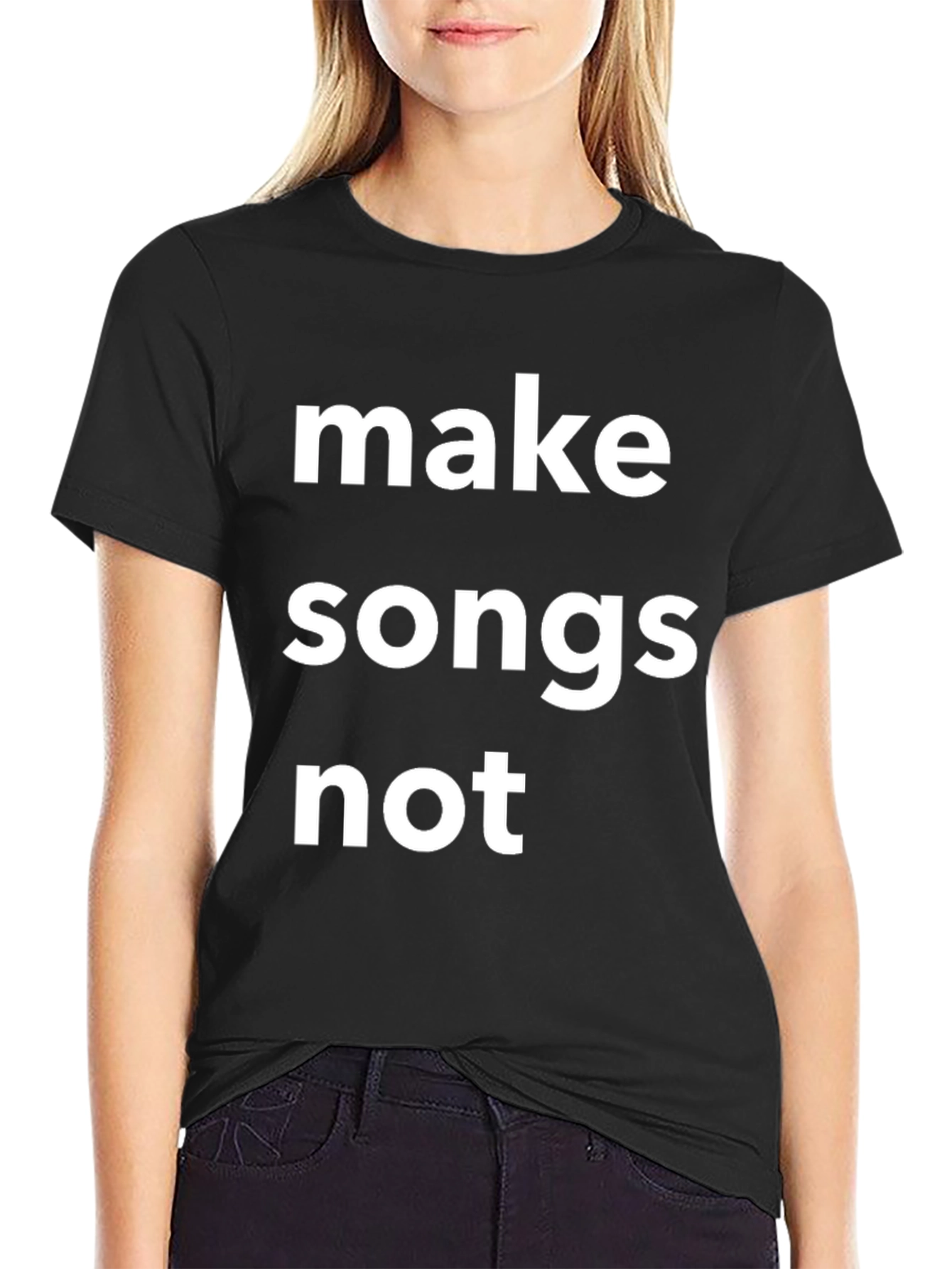 Black Make Songs Not War Graphic T-Shirt view 2