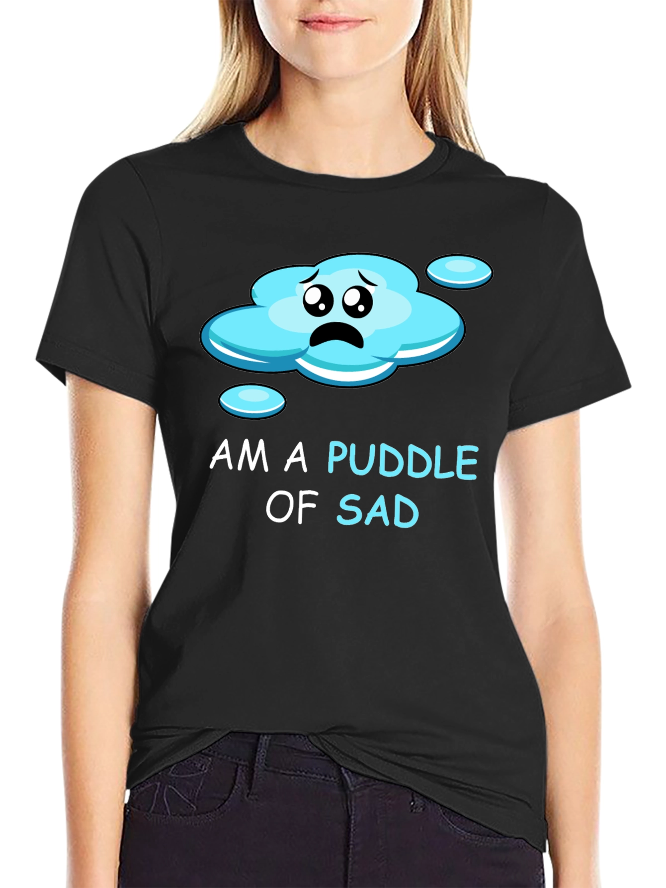 Black Puddle of Sad Tee - Express Your Mood! view 2