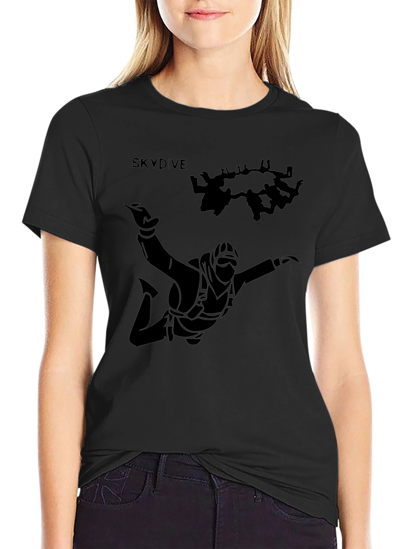 Black Skydiving Black T-Shirt | Jumpers view 2