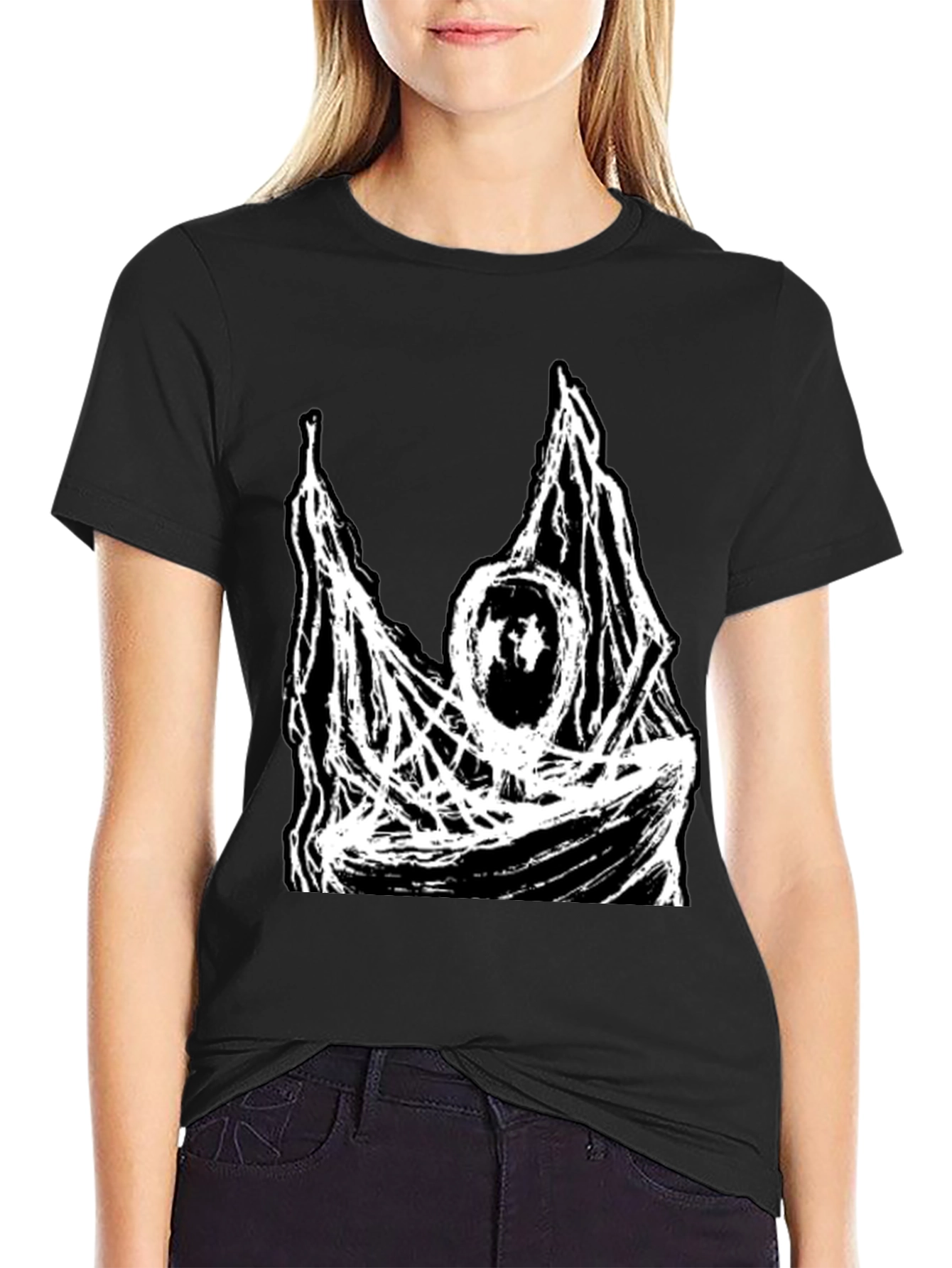 Abstract Graphic Print Black T-Shirt - 2