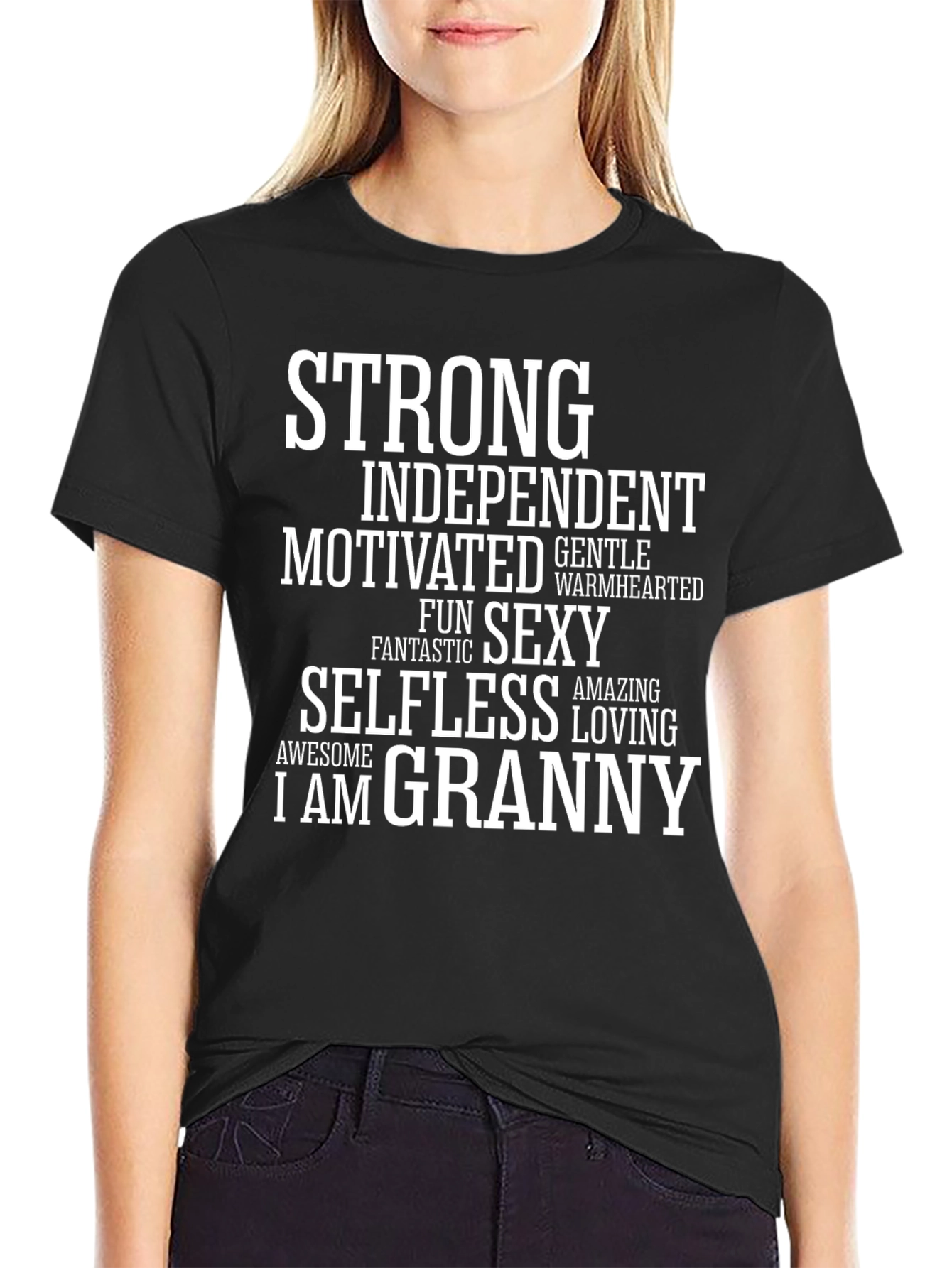 Black Strong Granny T-Shirt - I Am Granny view 2