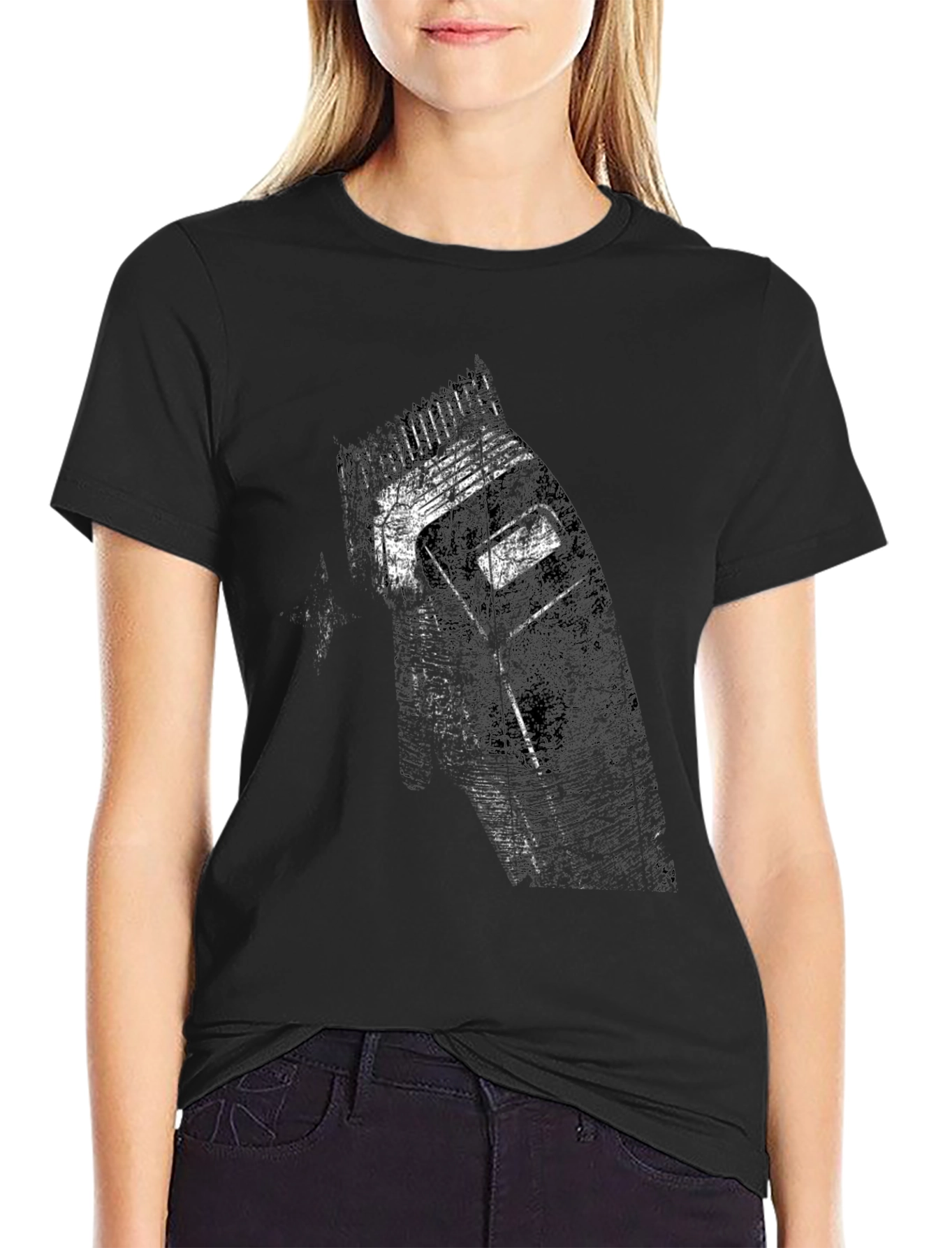 Black Graphic Barber Clipper Black T-Shirt view 2