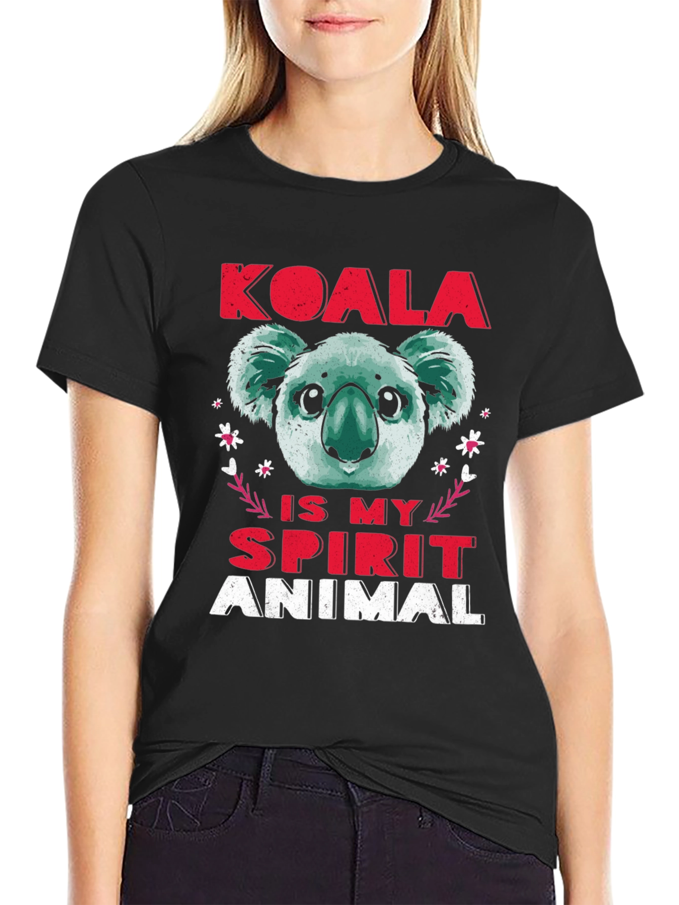 Black Koala Spirit Animal T-Shirt - Cute Graphic Tee view 2