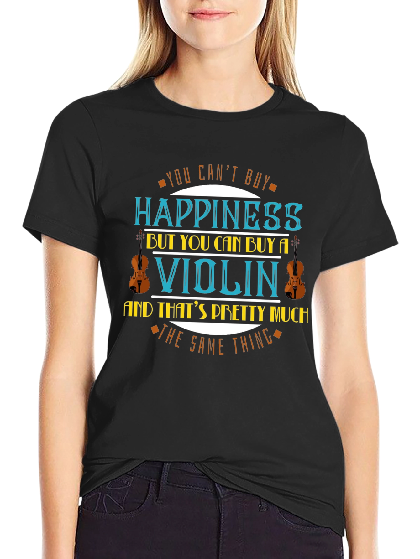 Black Violin Happiness T-Shirt - Music Lover Tee view 2