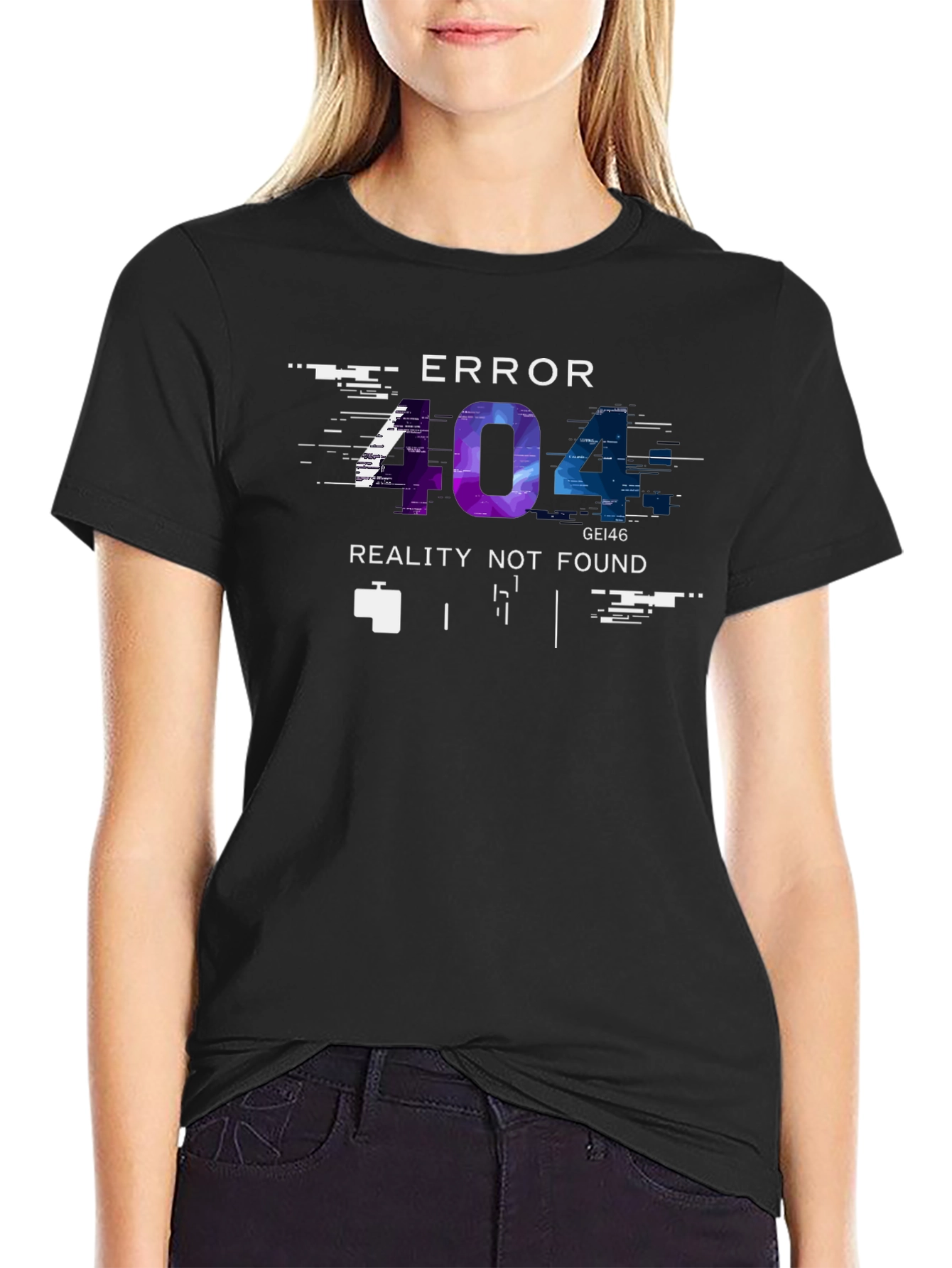 Error 404 Reality Not Found Graphic Tee - Black - 2