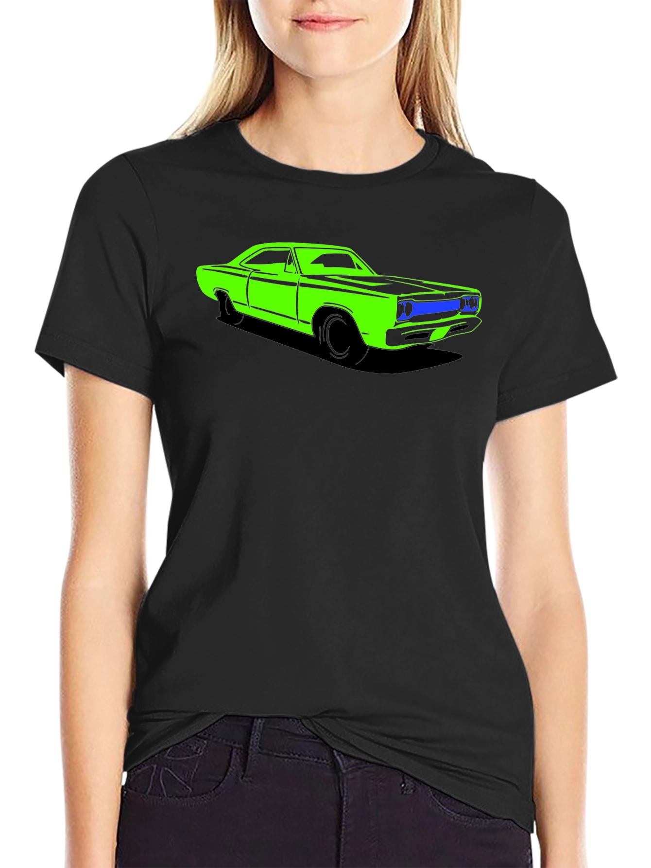 Black Classic Car Graphic T-Shirt - Cool Automotive Design view 2