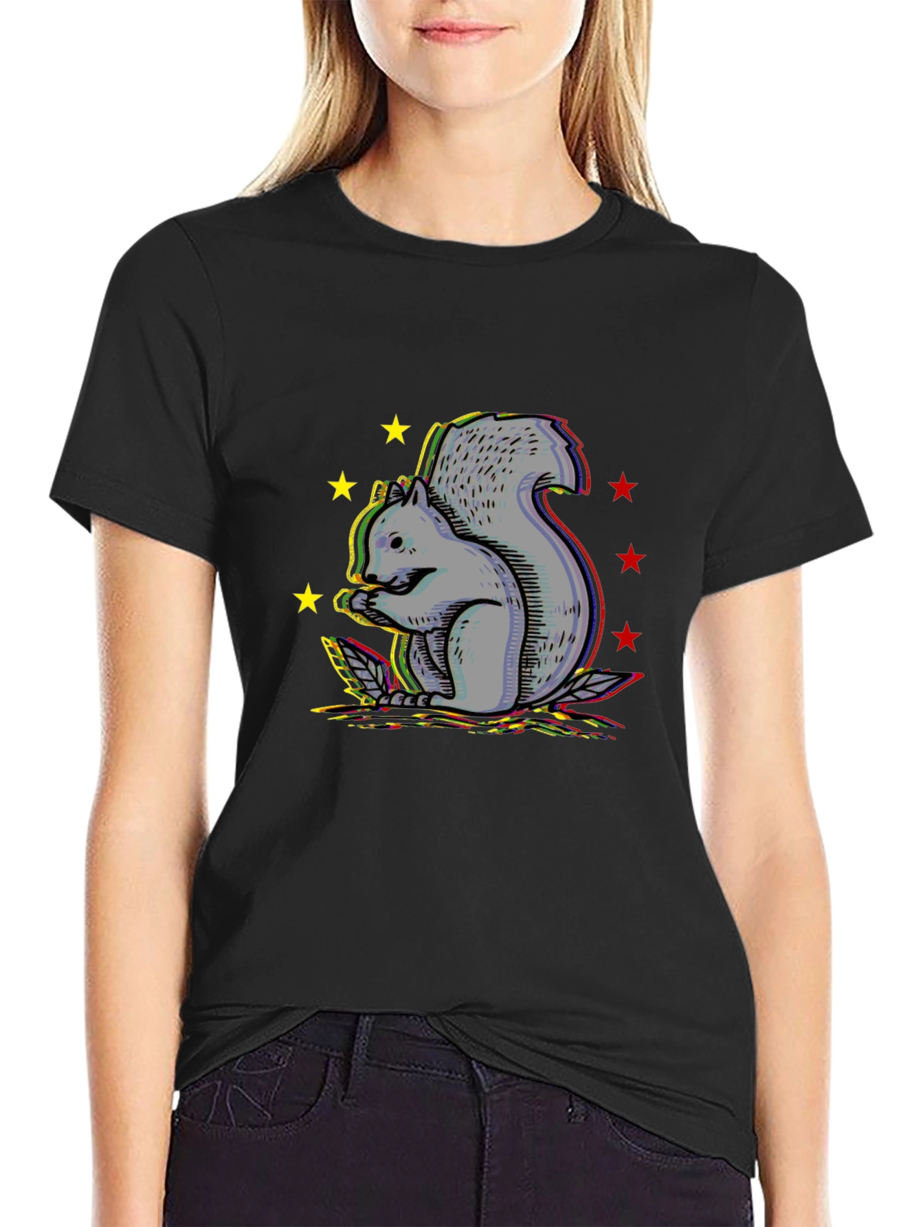 Black Squirrel Graphic Tee - Unisex Cotton Blend Shirt view 2