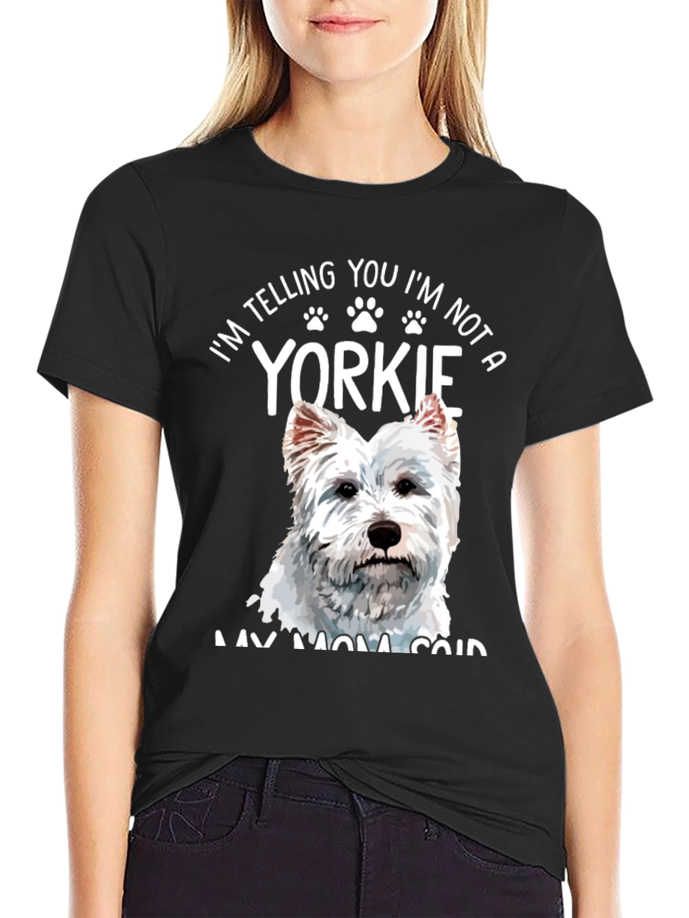 Black I'm Not A Yorkie T-Shirt view 2