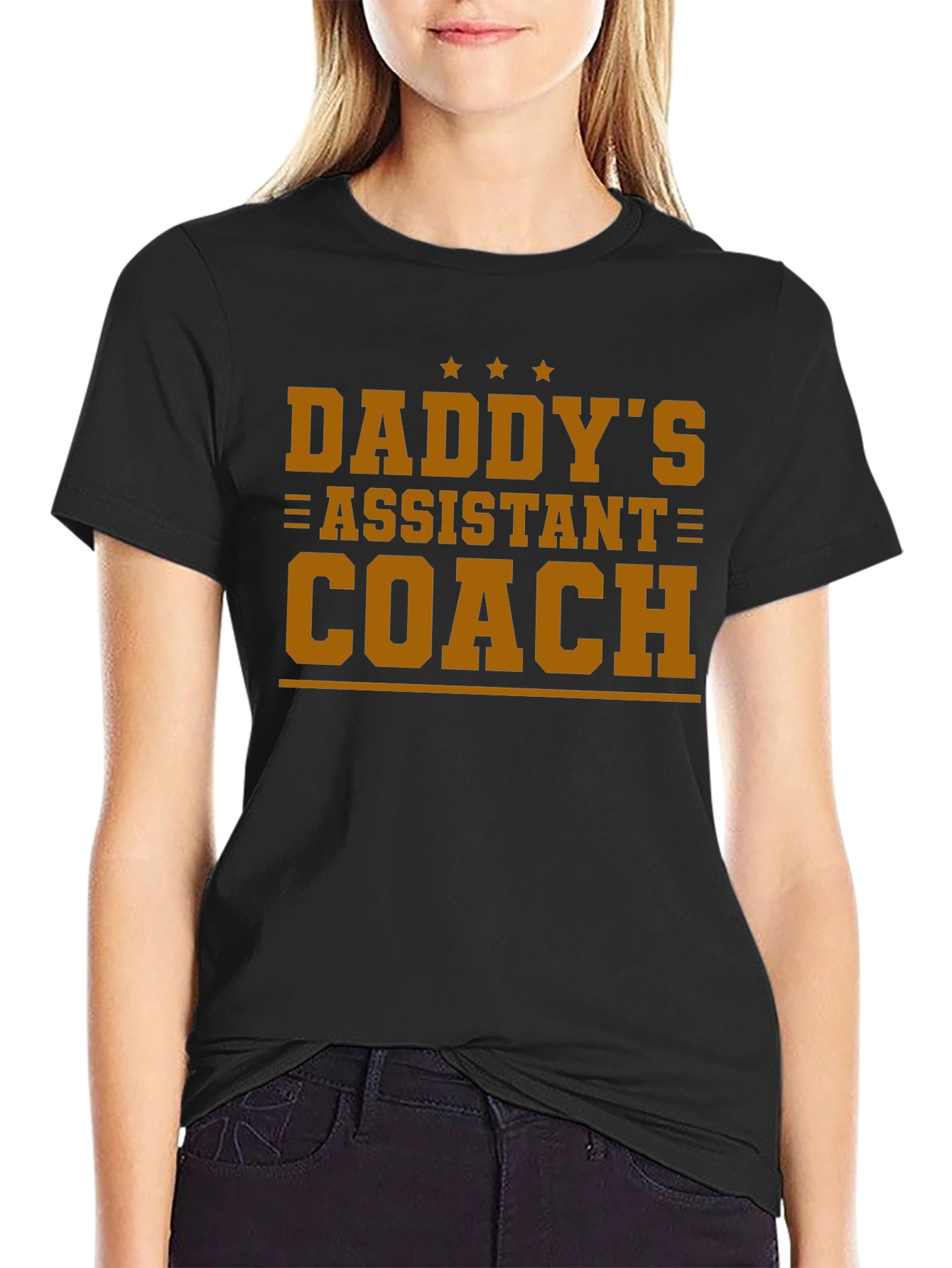 Black Daddy's Assistant Coach T-Shirt view 2