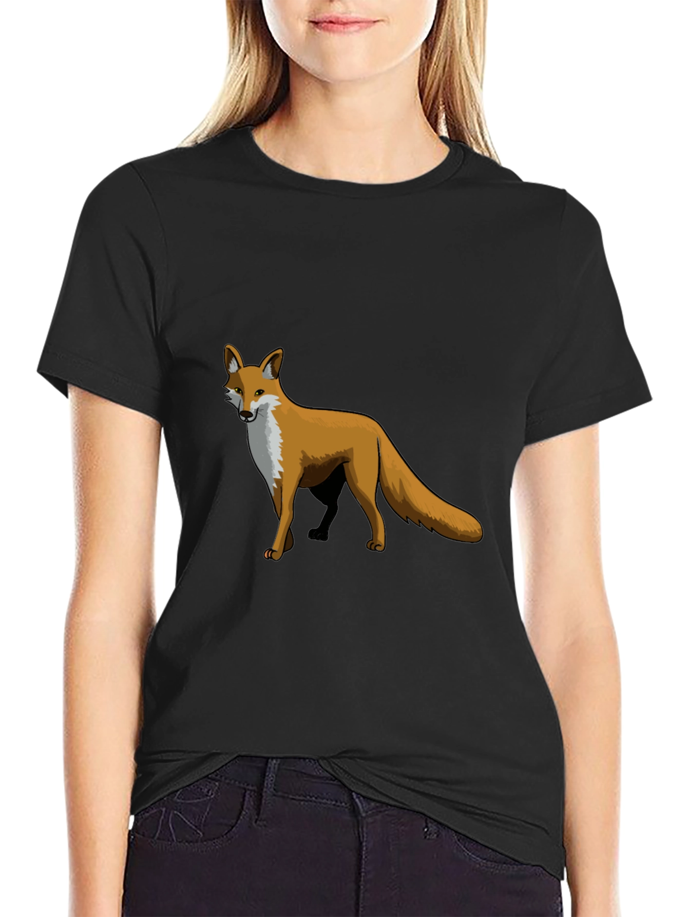 Black Men's Black Fox Graphic T-Shirt view 2