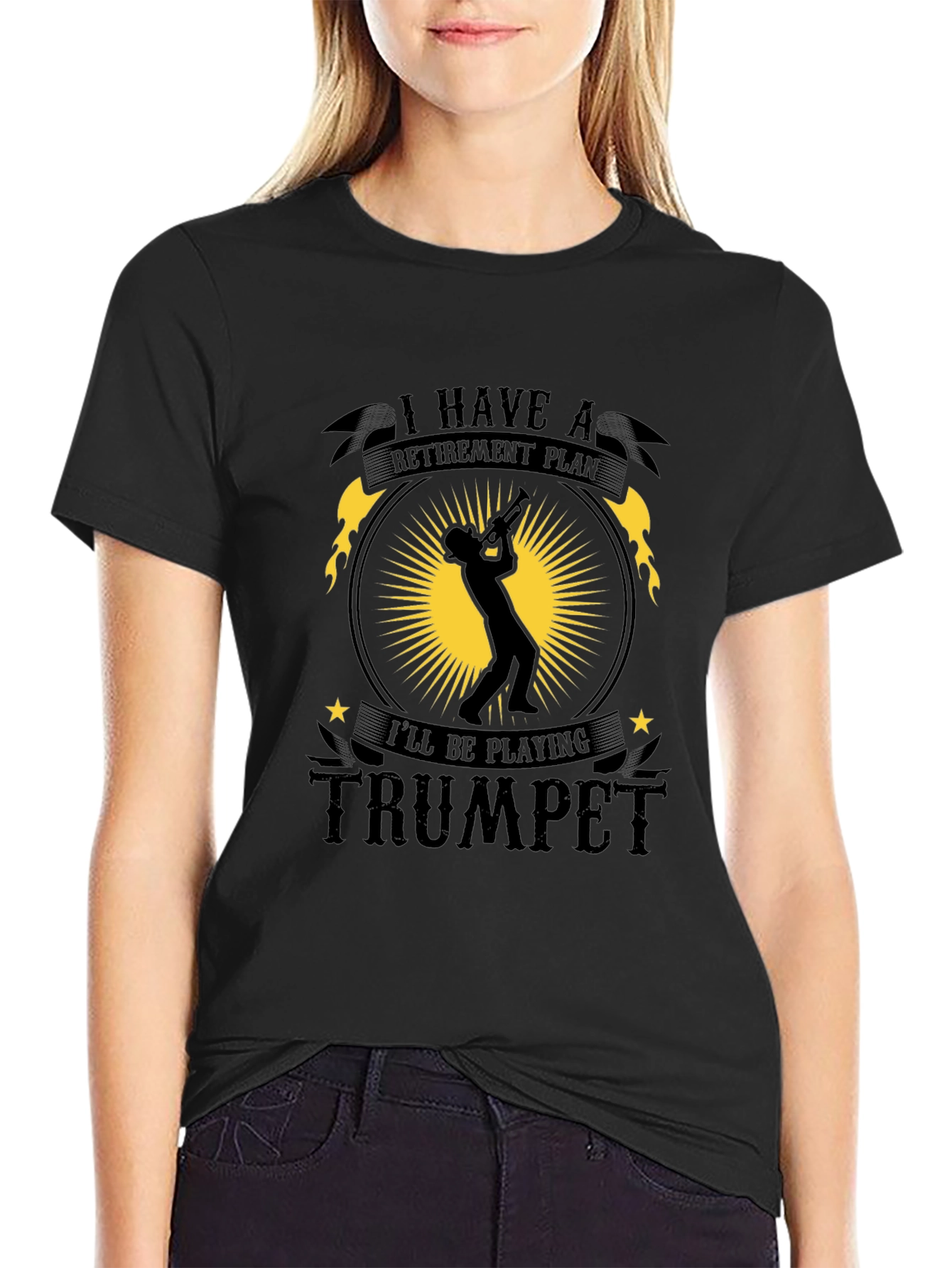 Black Trumpet Retirement Plan T-Shirt view 2