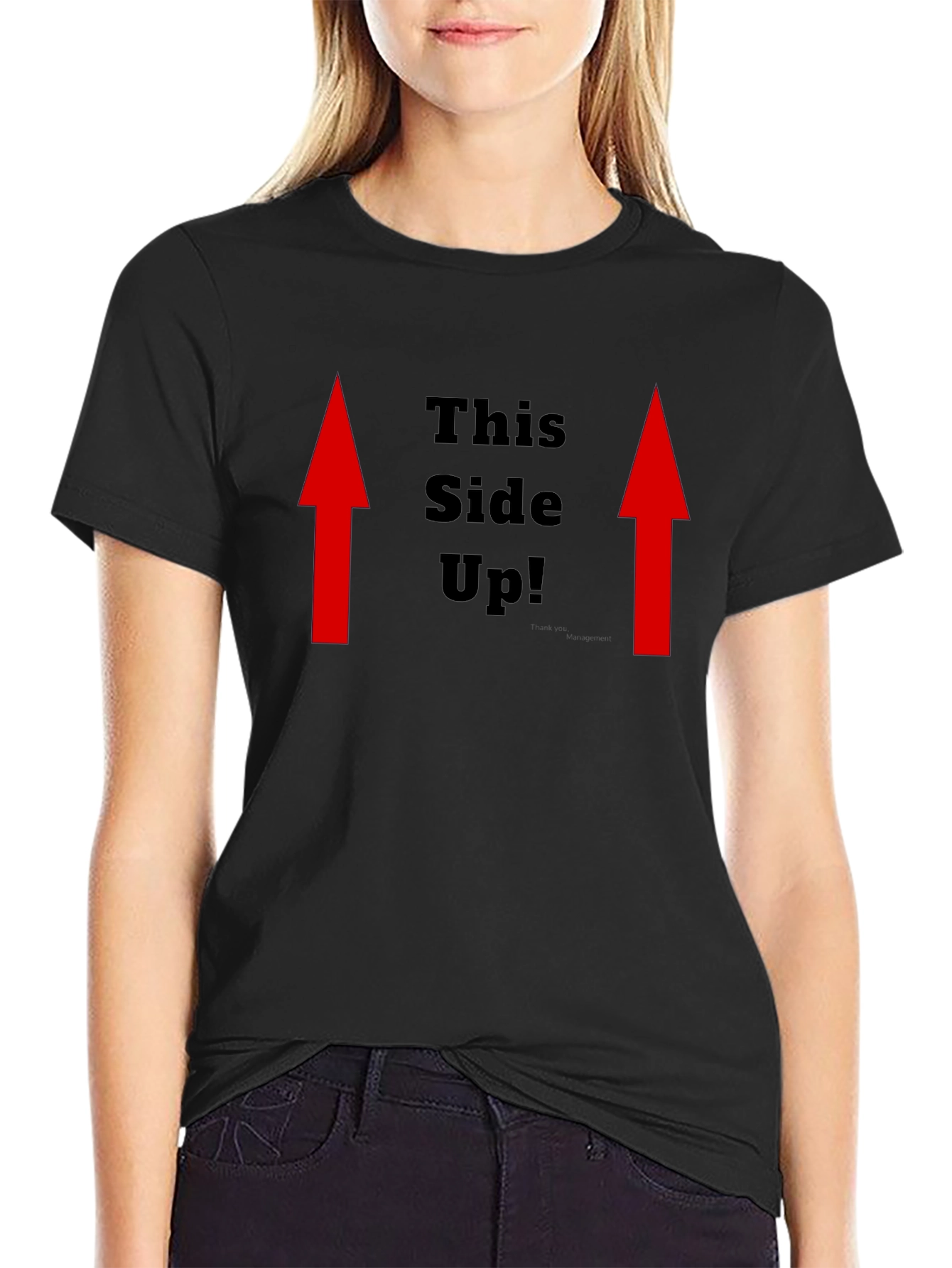 Black This Side Up Graphic Tee view 2